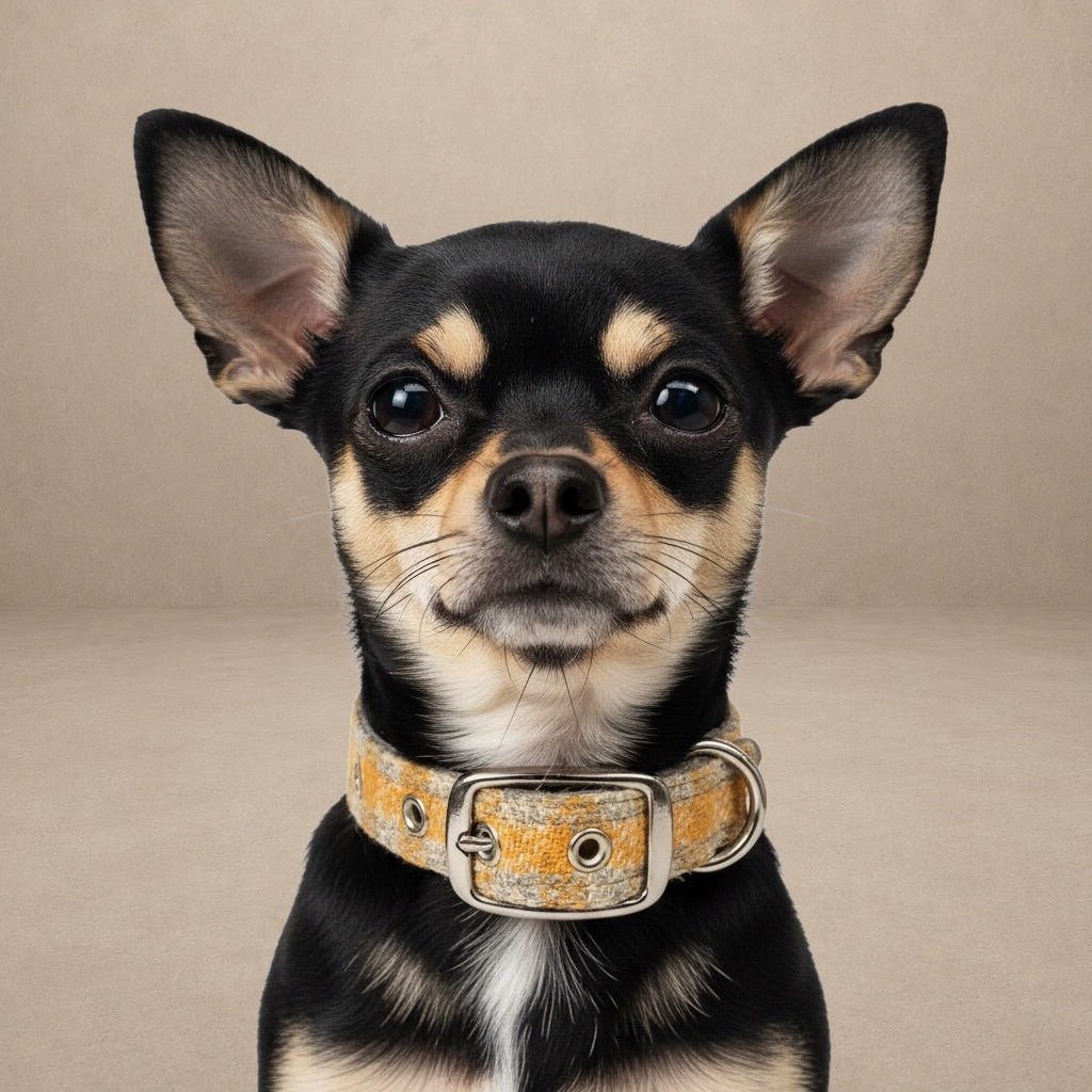 Sunflower Check - Buckle Fastening Luxury Harris Tweed Dog Collar