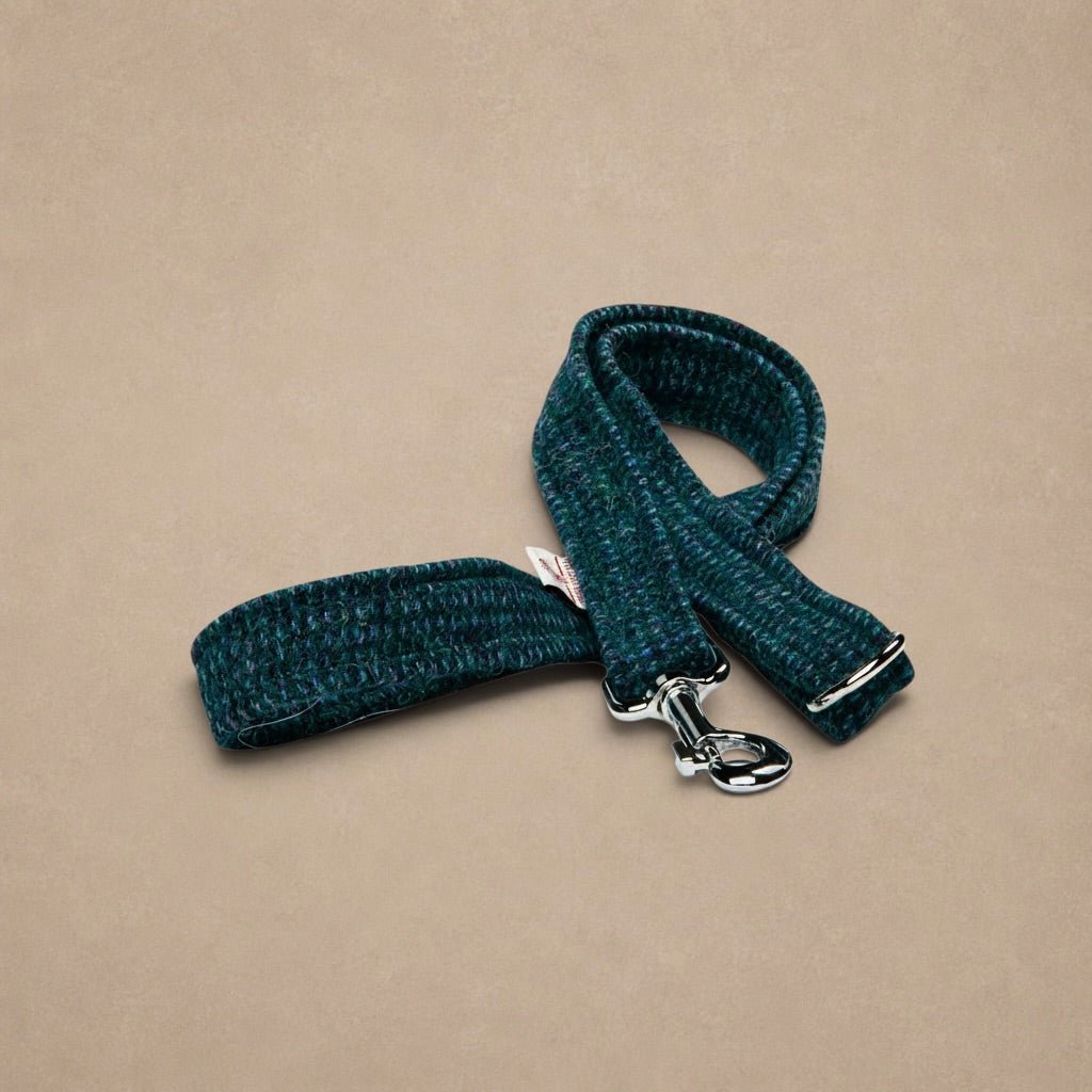 Teal With a Touch of Blue Luxury Harris Tweed Dog Lead
