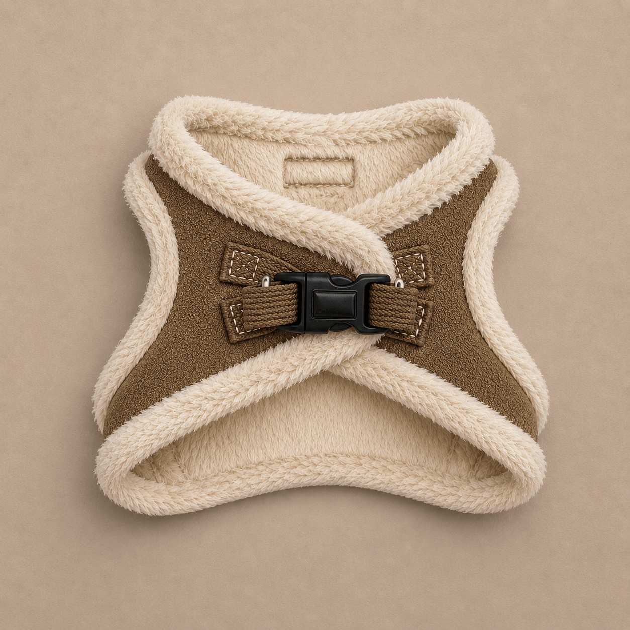 Tiny Trails Step In Soft Touch Suede Effect Faux Fur Lined Puppy and Small Dog Harness Mocha