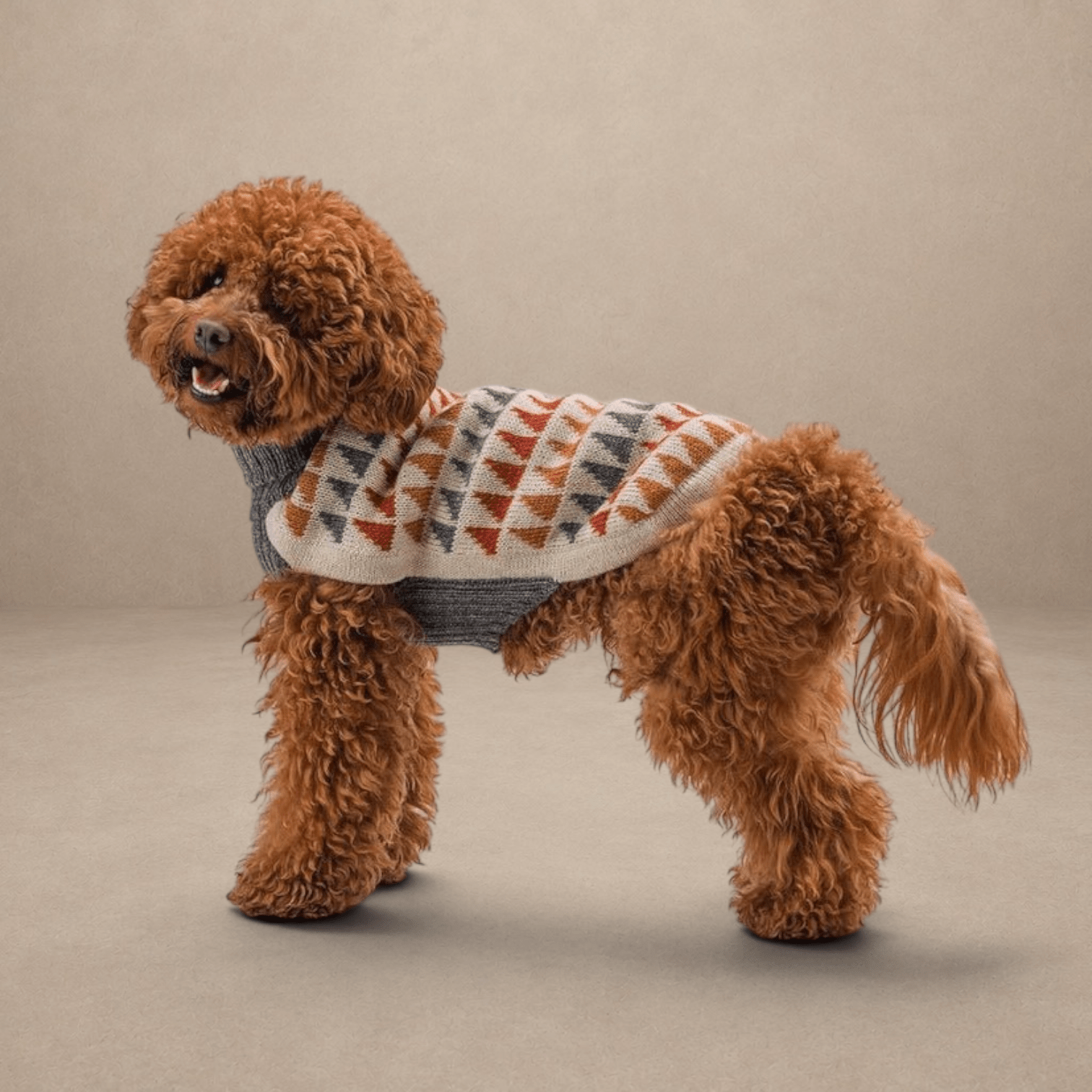 "Triangle" Handmade Alpaca Wool Dog Jumper