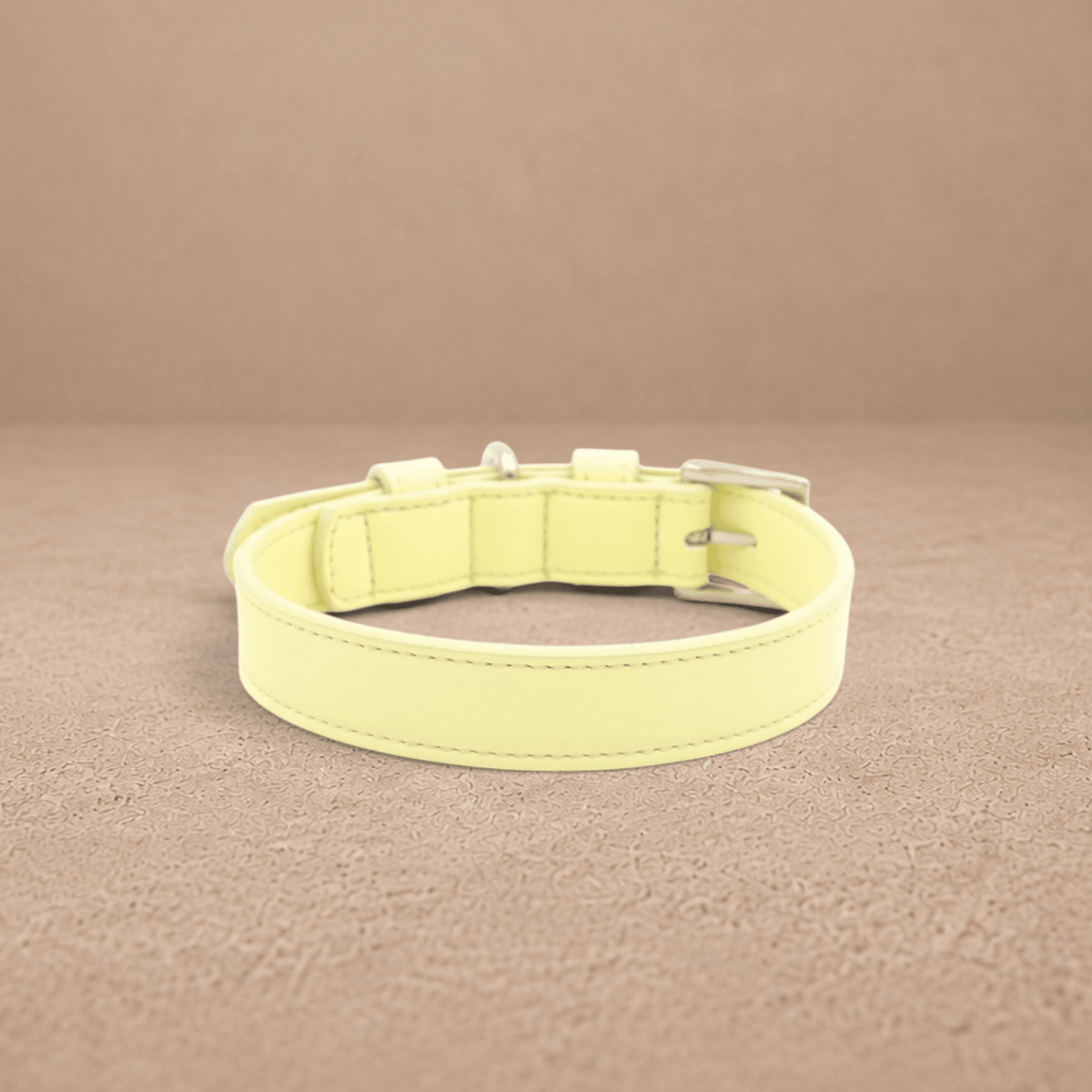 Yellow Leather Dog Collar