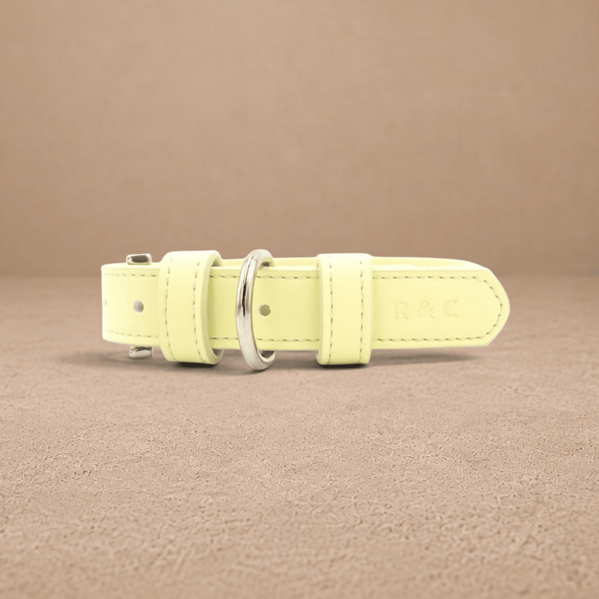 Yellow Leather Dog Collar