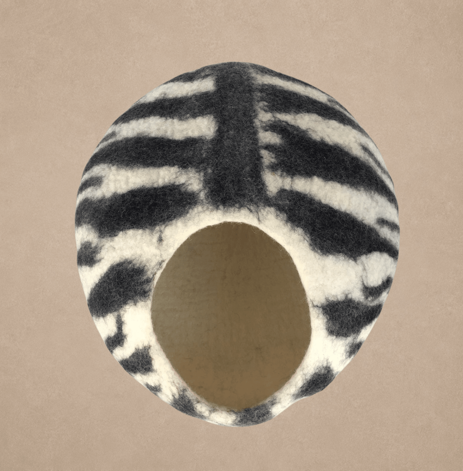 Zebra Wool Cocoon Basket