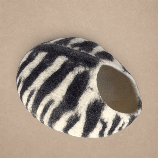 Zebra Wool Cocoon Basket