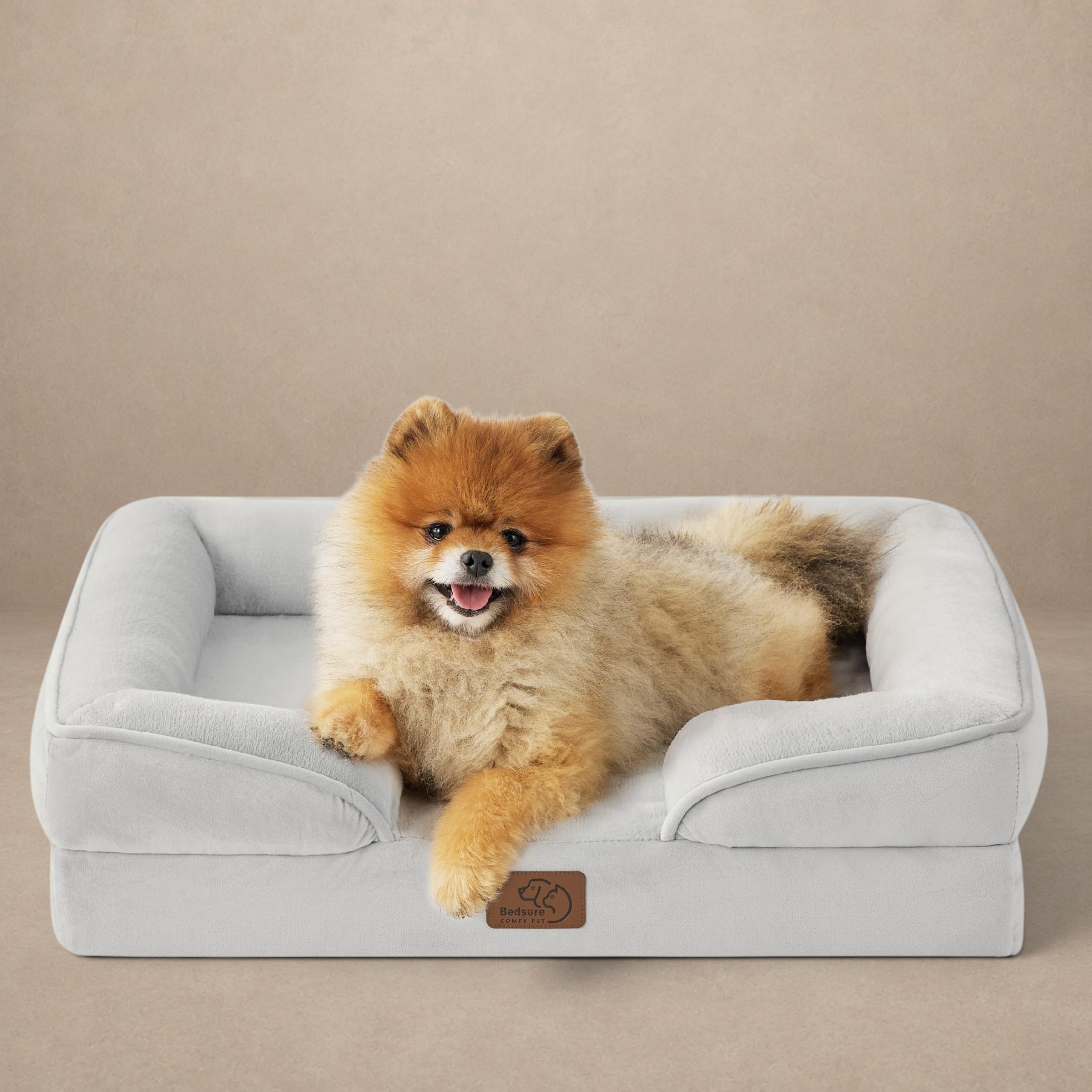 Bedsure Orthopedic Dog Bed for Small Dogs – Washable, Waterproof, 24 - inch Light Grey