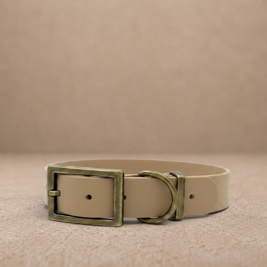 Beige Waterproof Biothane Buckle Dog Collar
