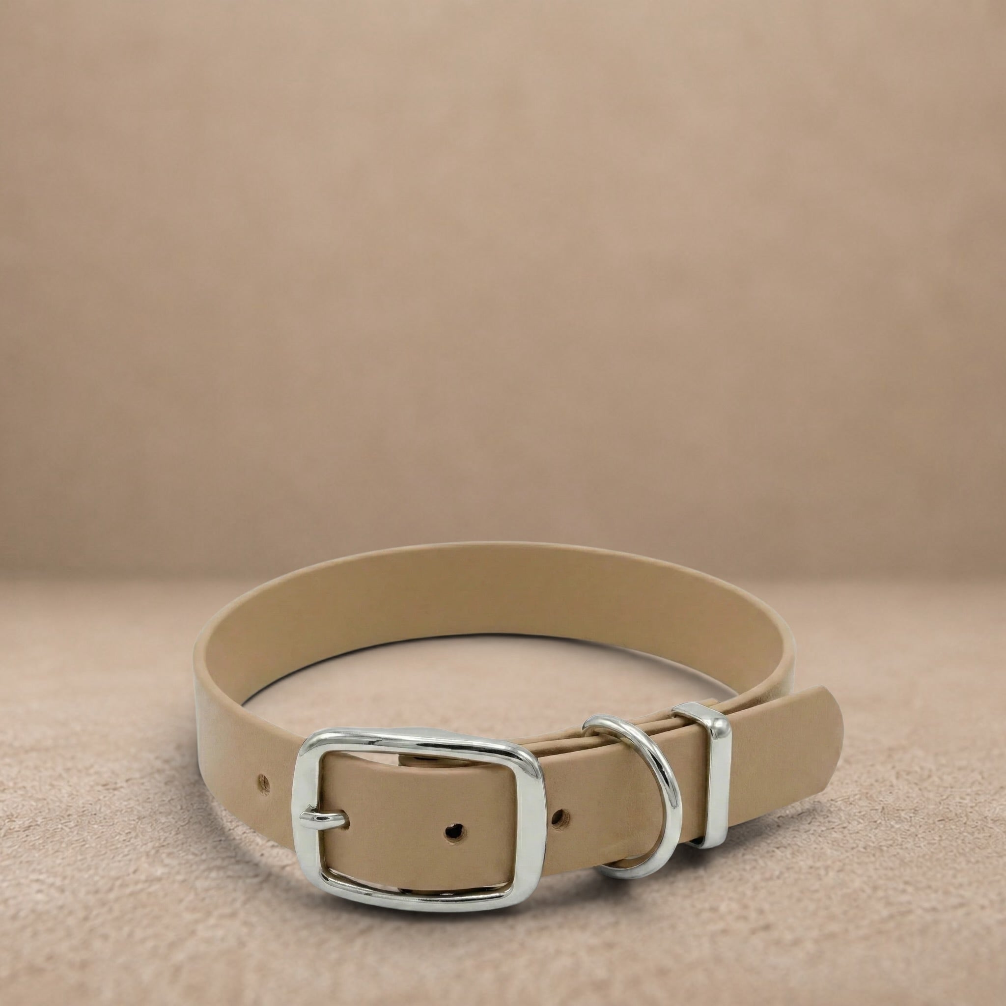 Beige Waterproof Biothane Buckle Dog Collar