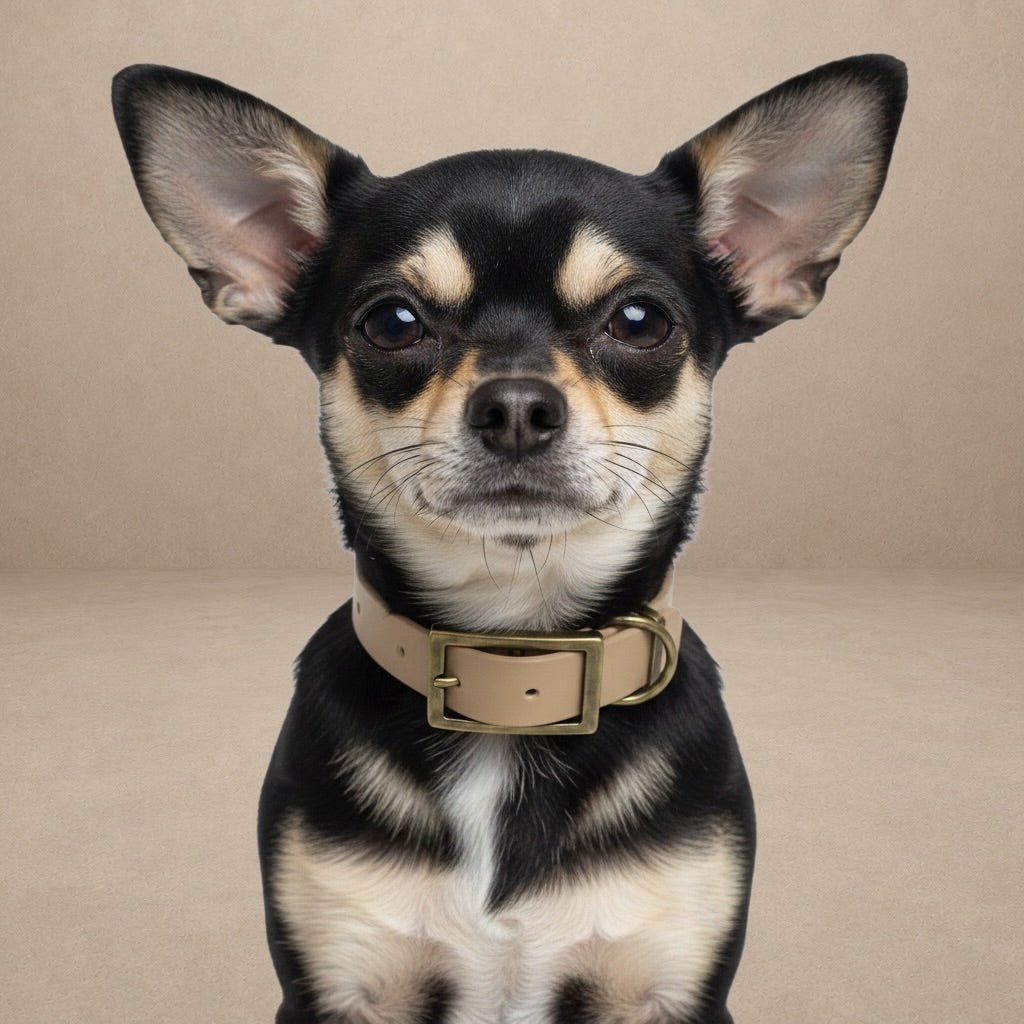 Beige Waterproof Biothane Buckle Dog Collar