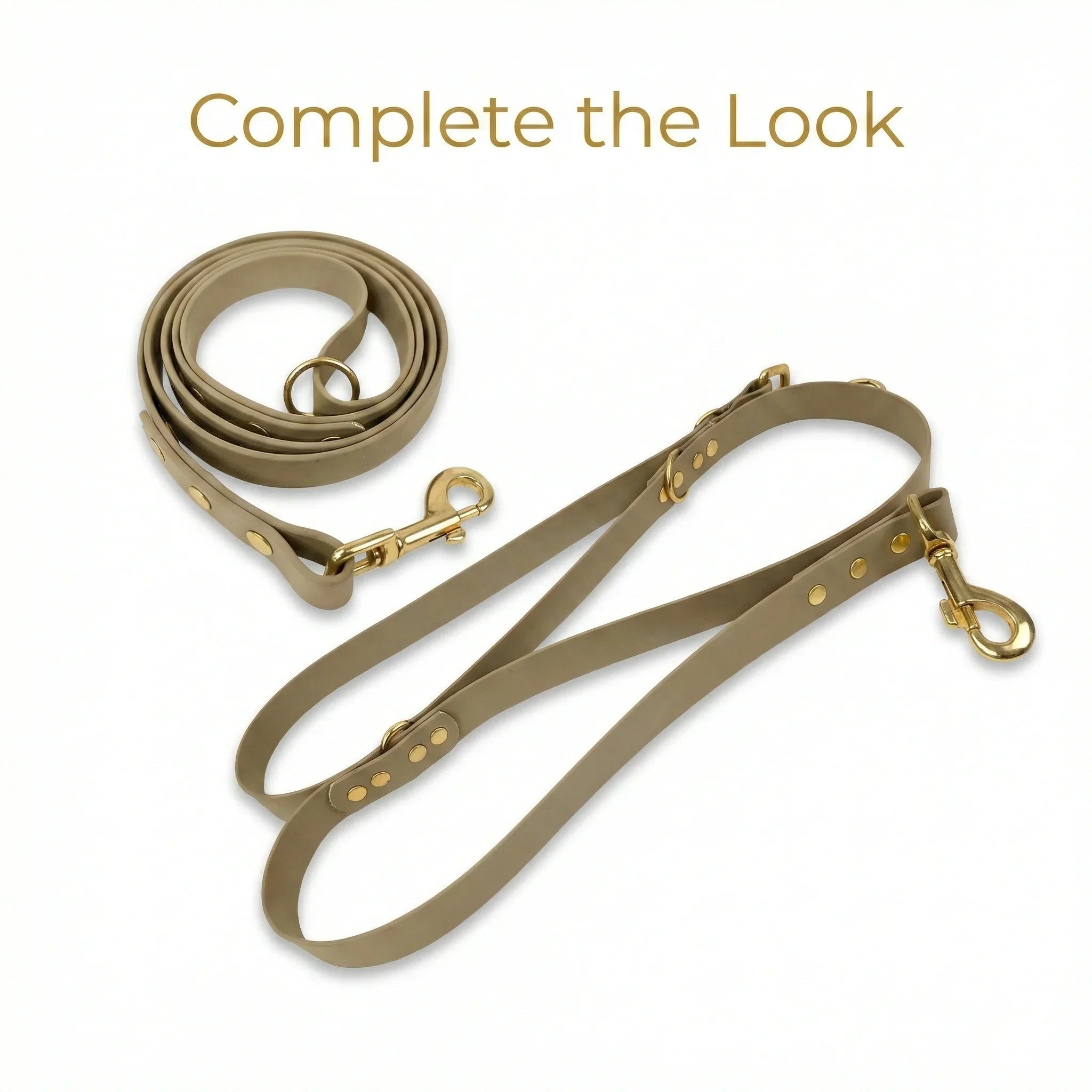 Beige Waterproof Biothane Metal Clasp Dog Collar