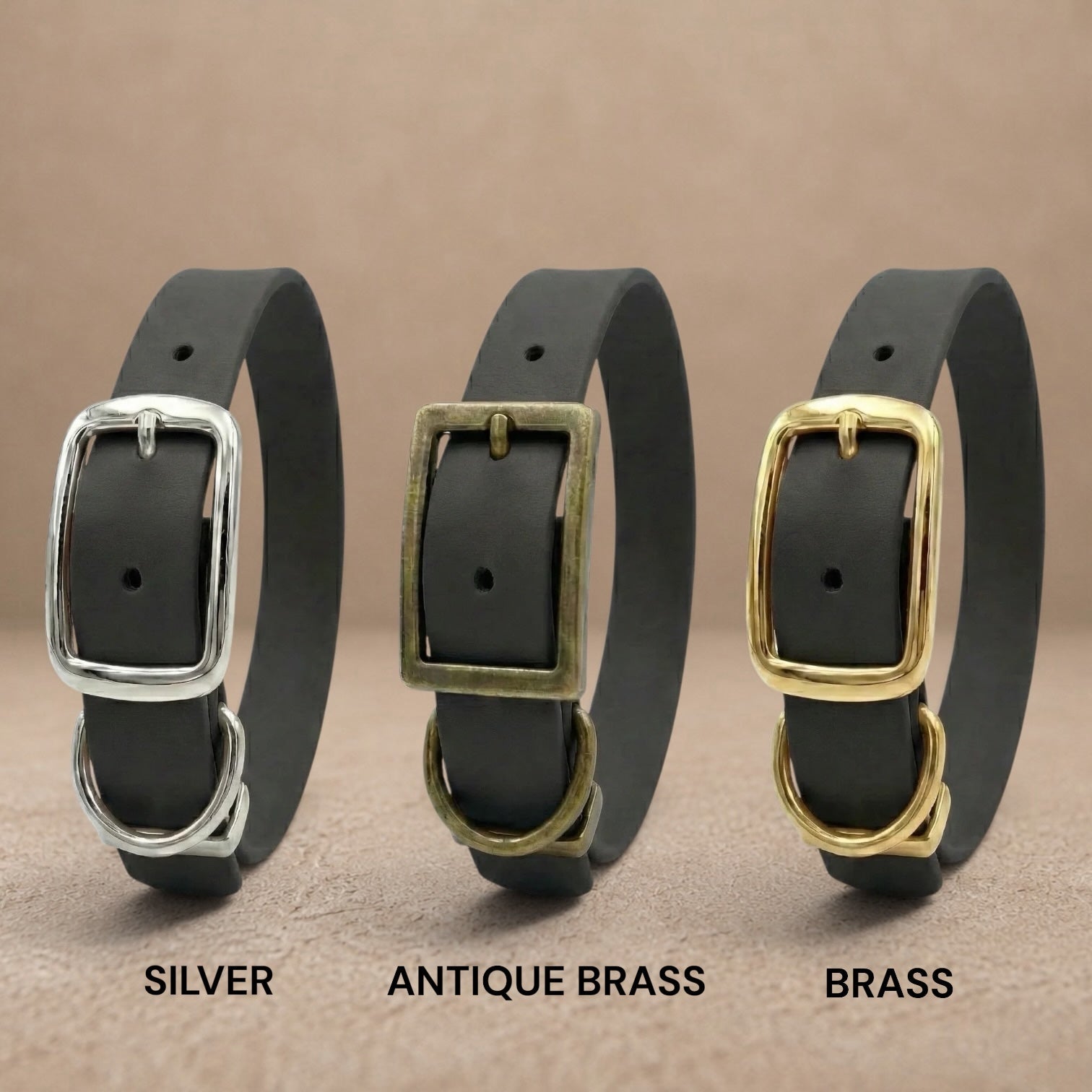 Black Waterproof Biothane Buckle Dog Collar