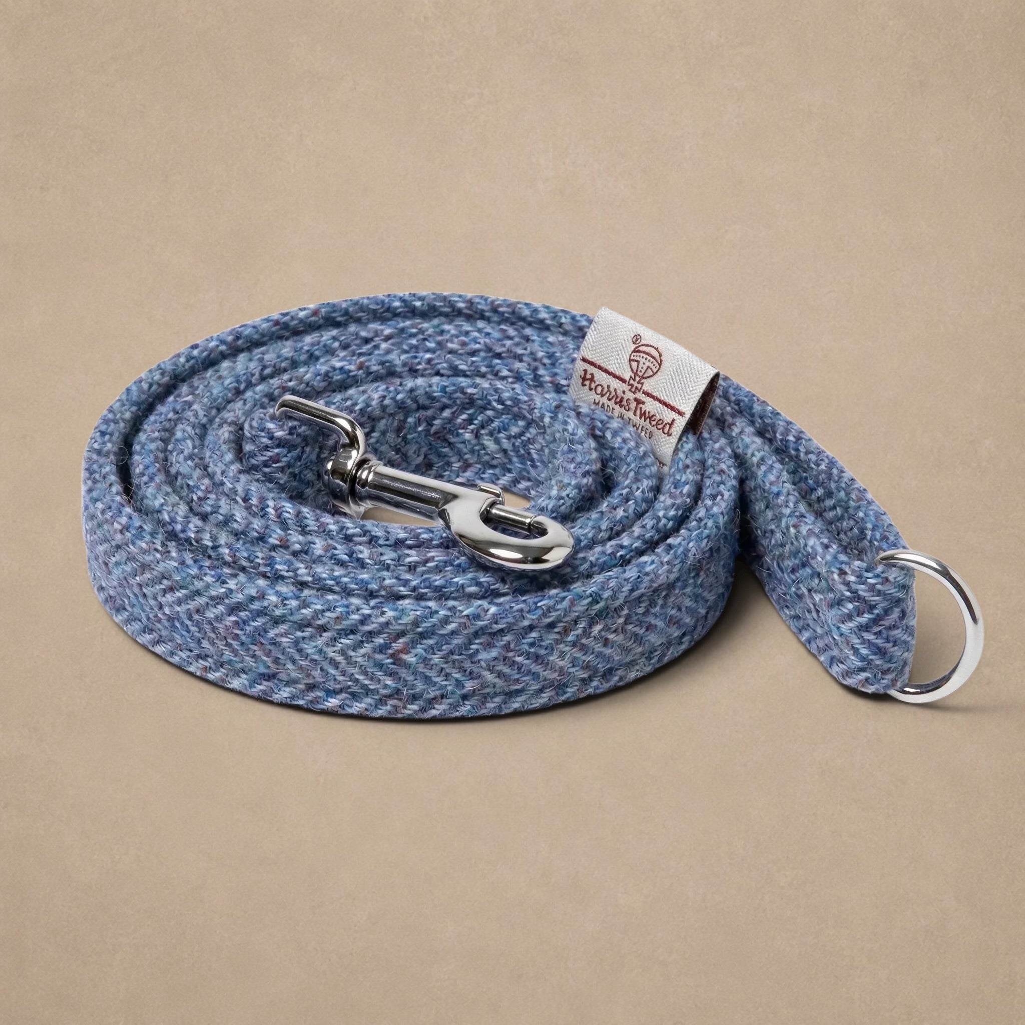 Blue Herringbone Luxury Harris Tweed Dog Lead