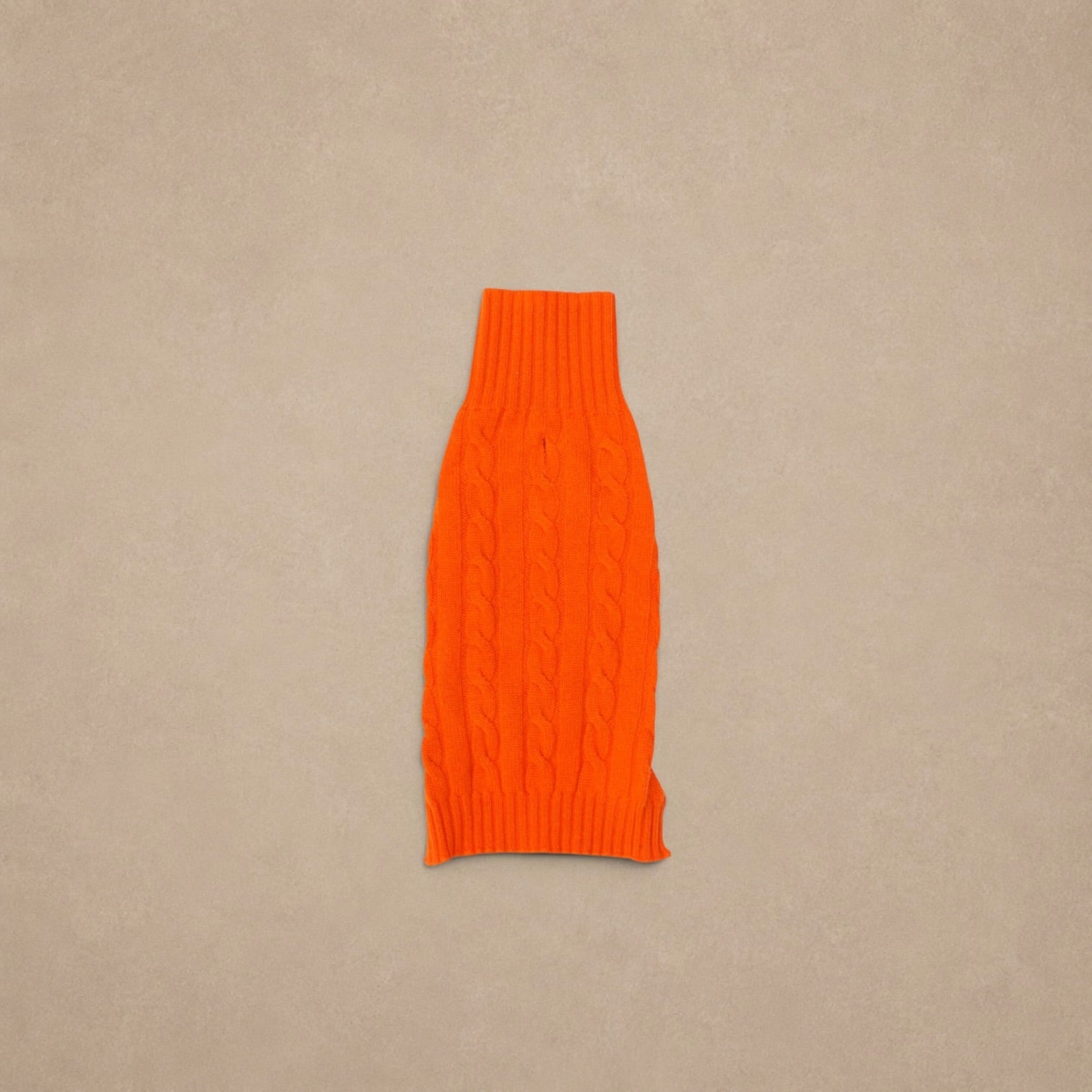 Cashmere Dog Jumper Cable Knit, Orange