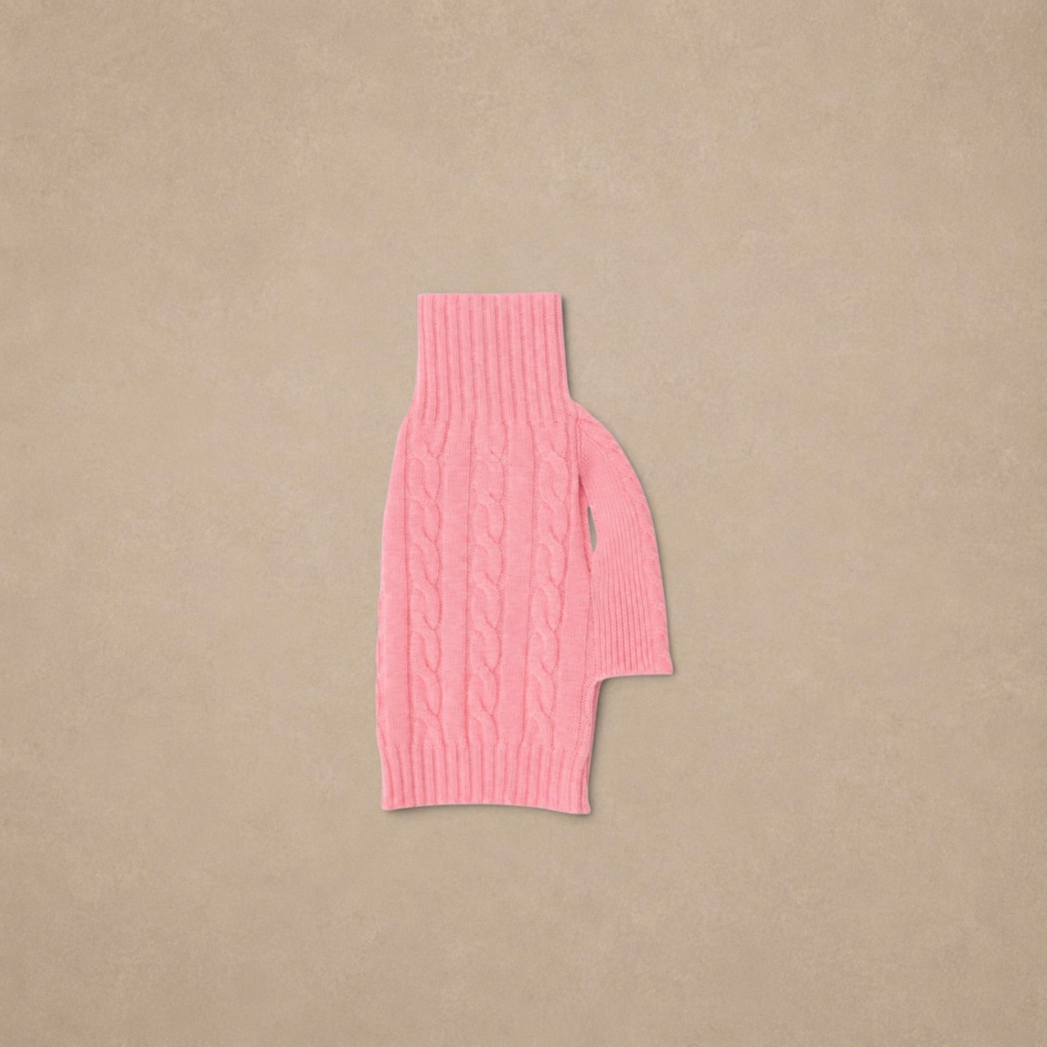 Cashmere Dog Jumper Cable Knit, Pink