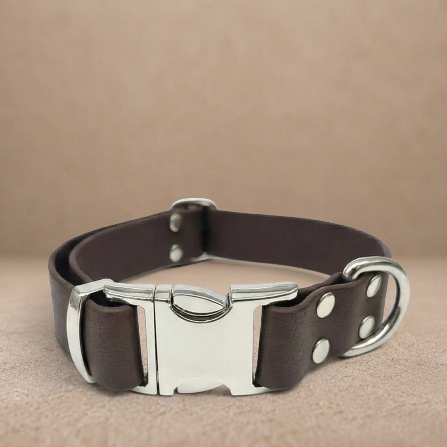 Dark Brown Waterproof Biothane Metal Clasp Dog Collar