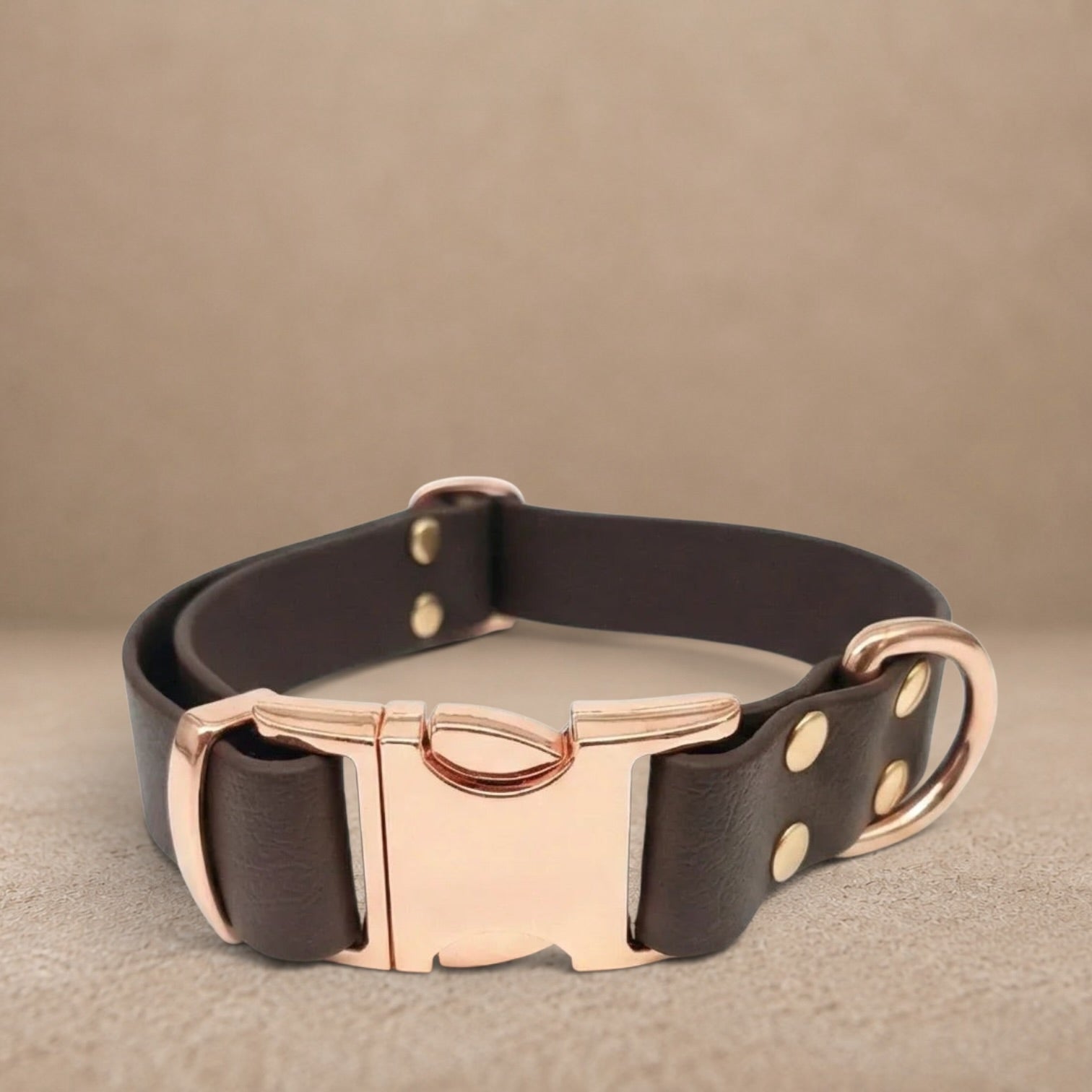 Dark Brown Waterproof Biothane Metal Clasp Dog Collar