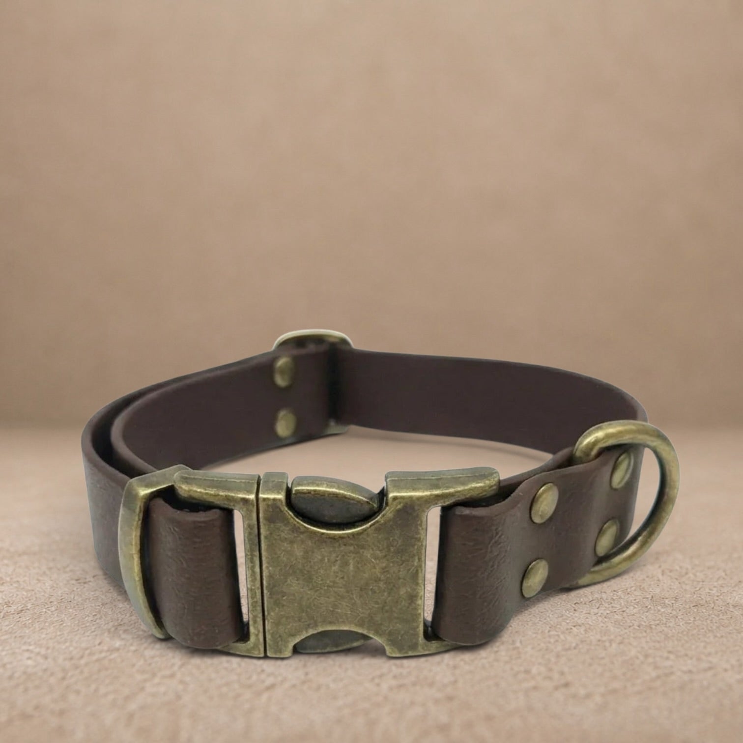 Dark Brown Waterproof Biothane Metal Clasp Dog Collar