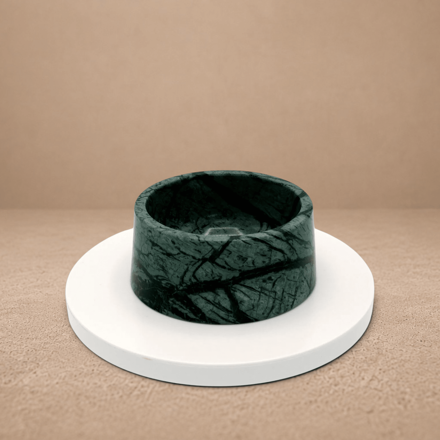 Dark Green Marble Dog Bowl
