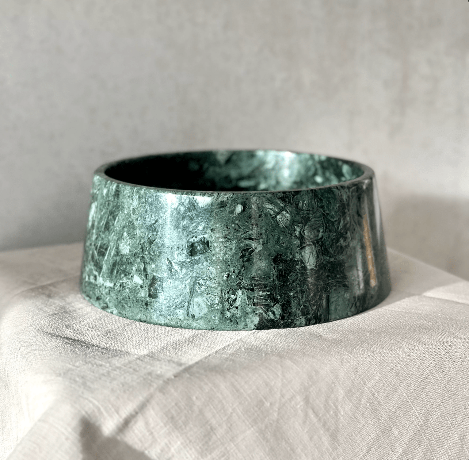 Dark Green Marble Dog Bowl