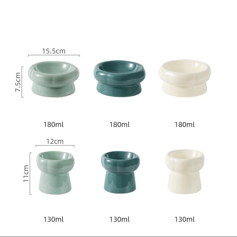 Flower Ceramic Pet Bowl – Black (Low Profile)