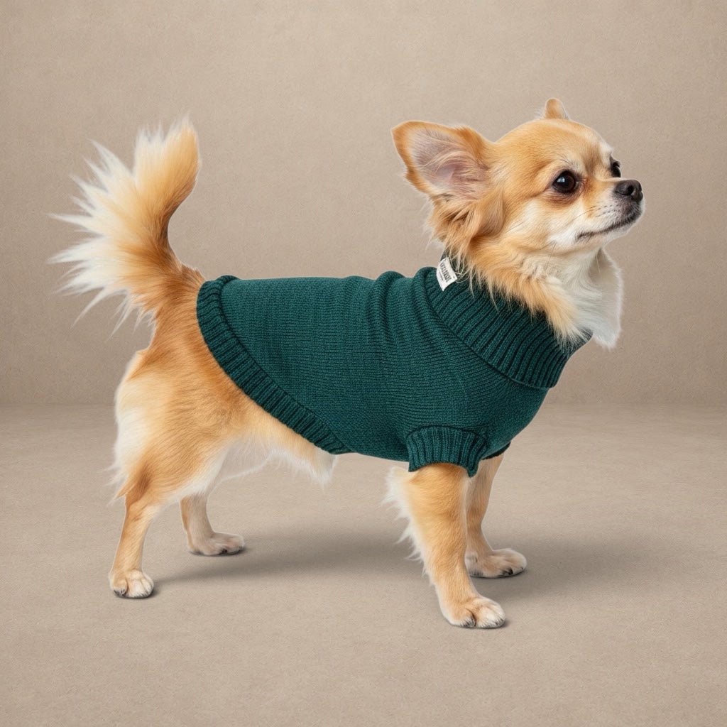Forest Green British Wool Dog Jumper