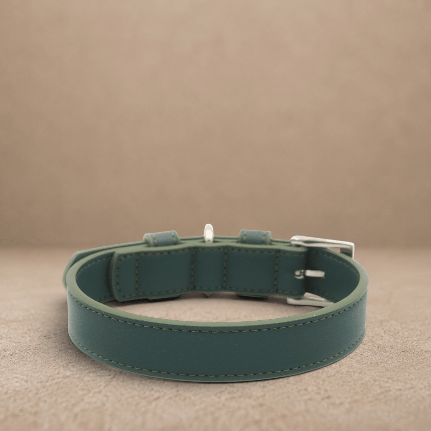 Green Leather Dog Collar
