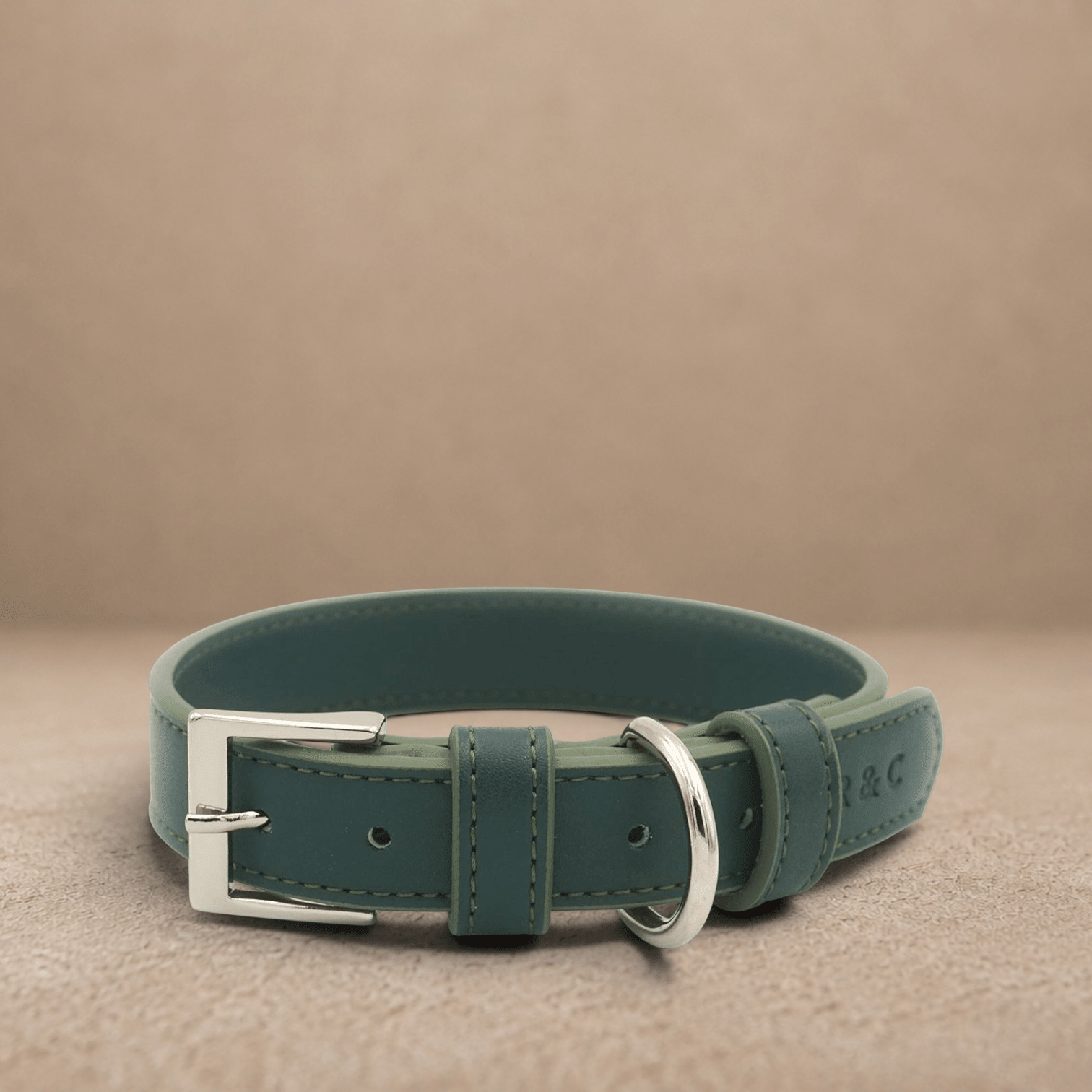 Green Leather Dog Collar