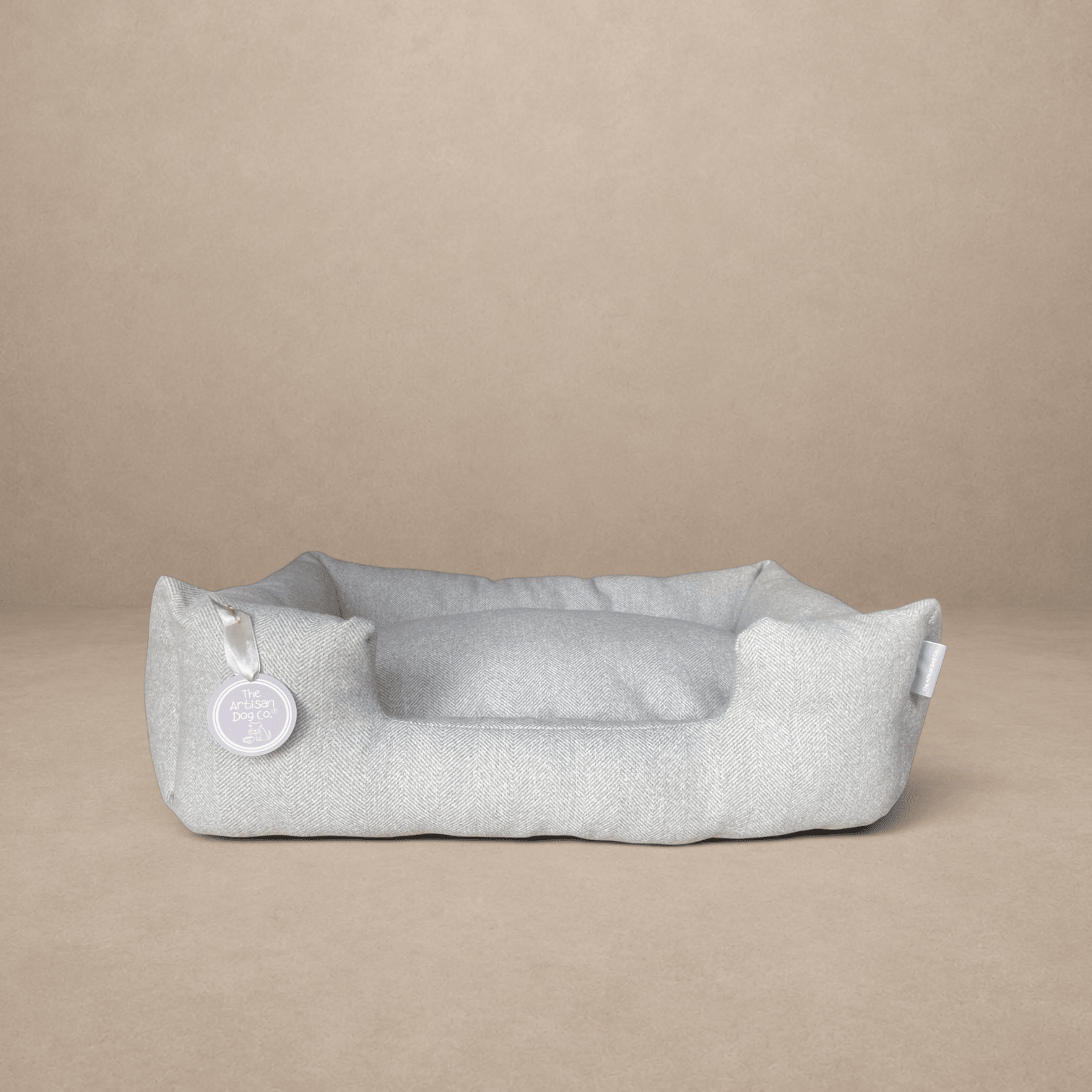 Handcrafted Luxury Dog/cat bed in Herringbone Fabrics - The Classic Collection