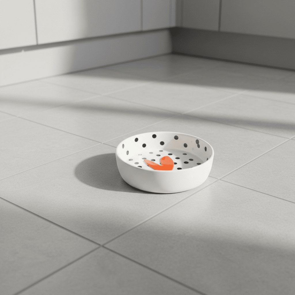 Heart and Spotted Pet Bowl