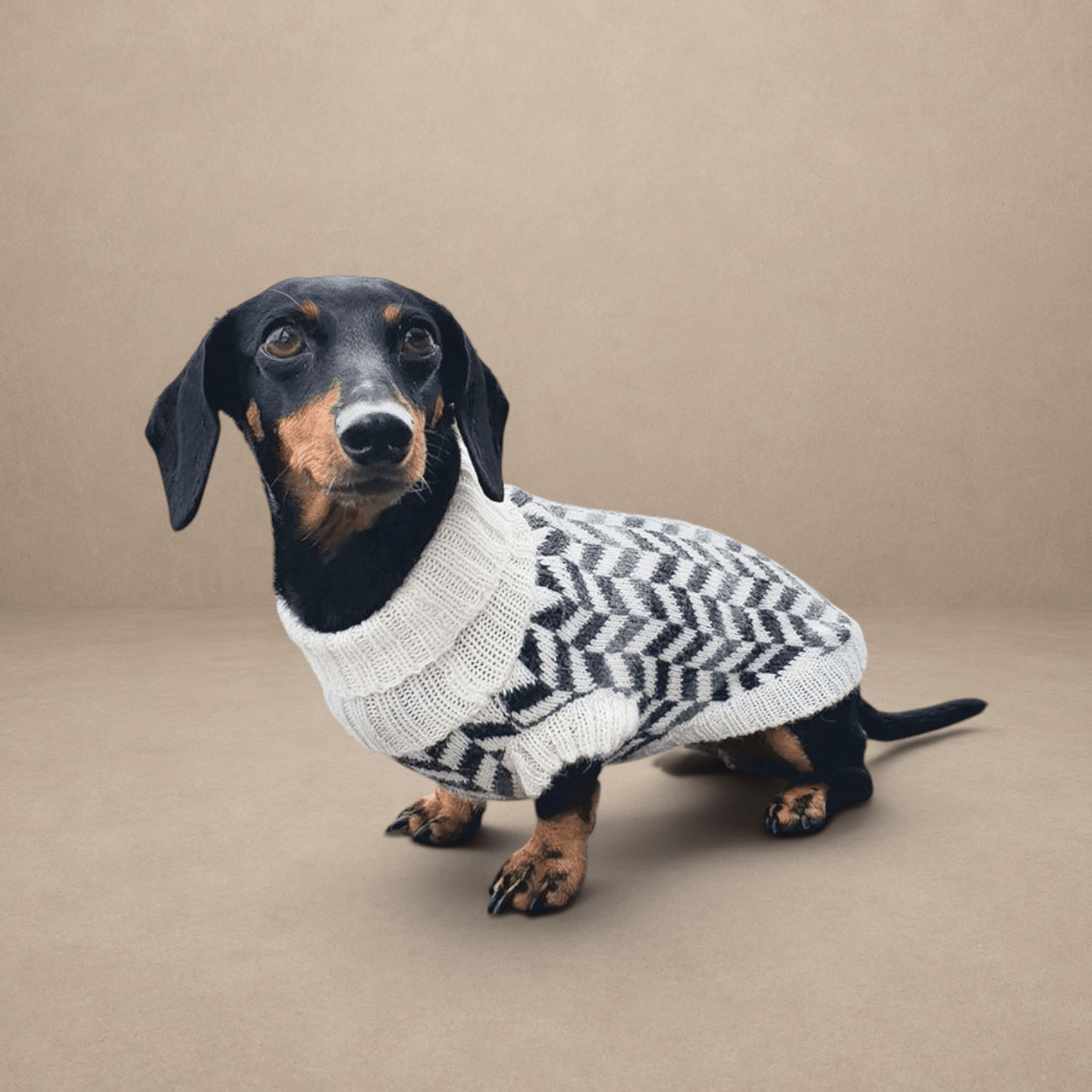 "Herringbone" Handmade Alpaca Wool Dog Jumper