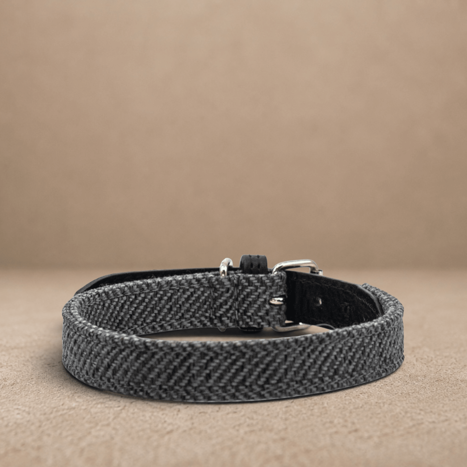Herringbone & Leather Collar - Balmoral