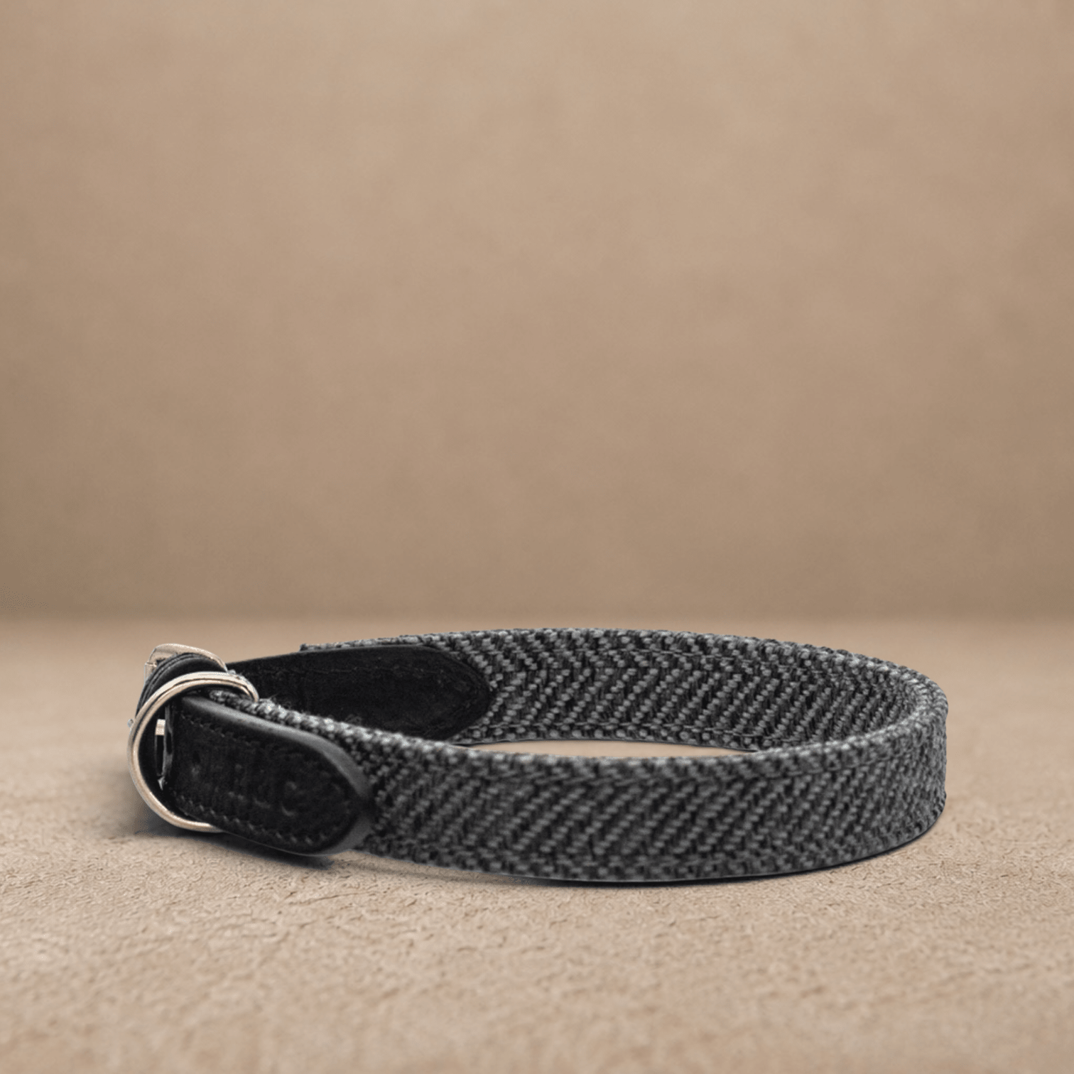 Herringbone & Leather Collar - Balmoral