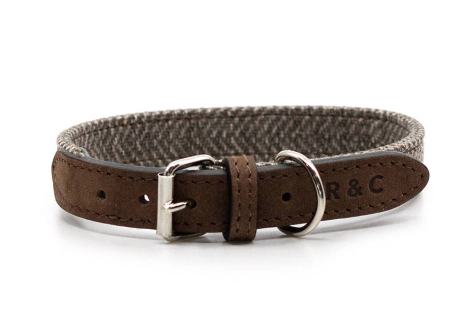 Herringbone & Leather Collar - Lincoln