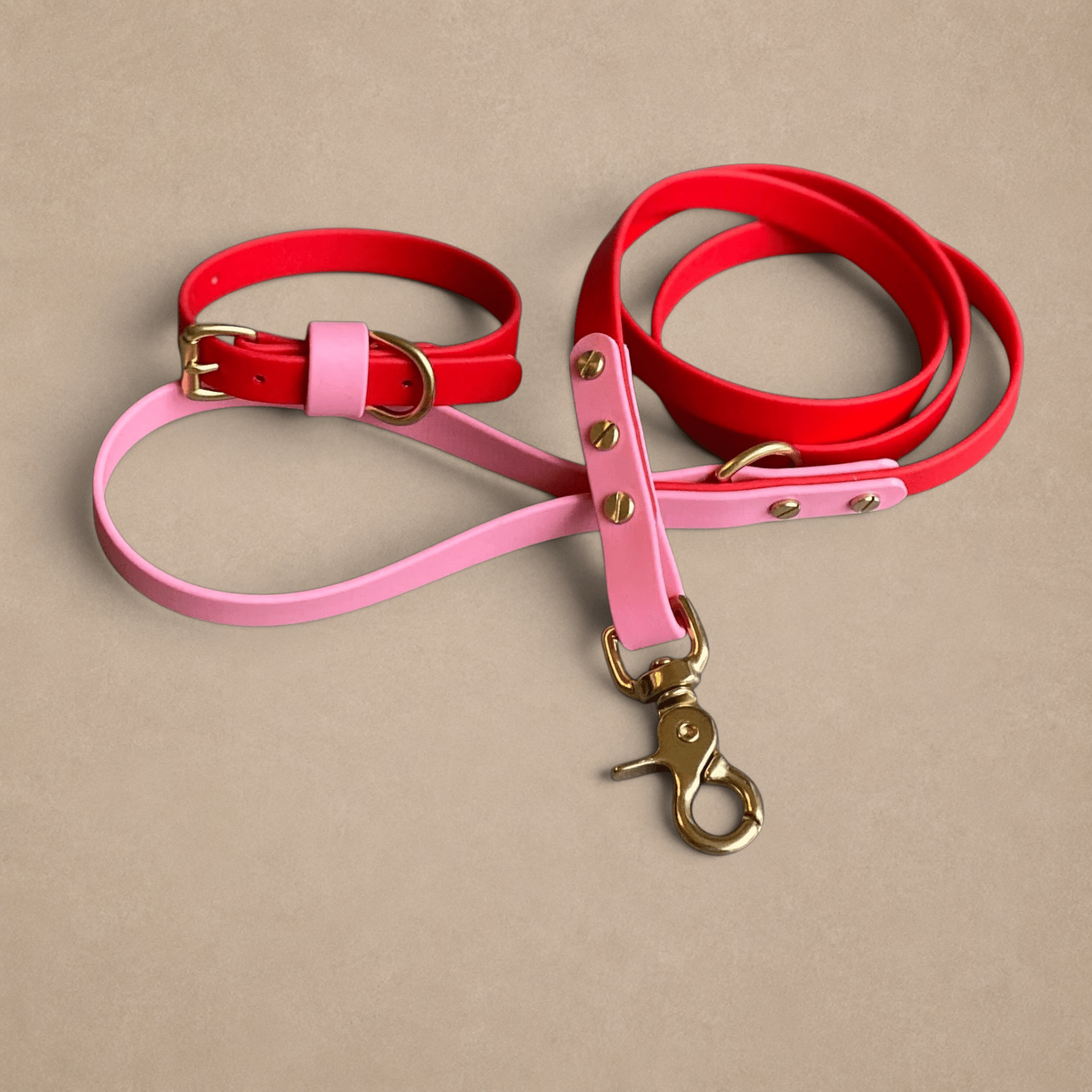 Love Red & Pink Colour Block Collar