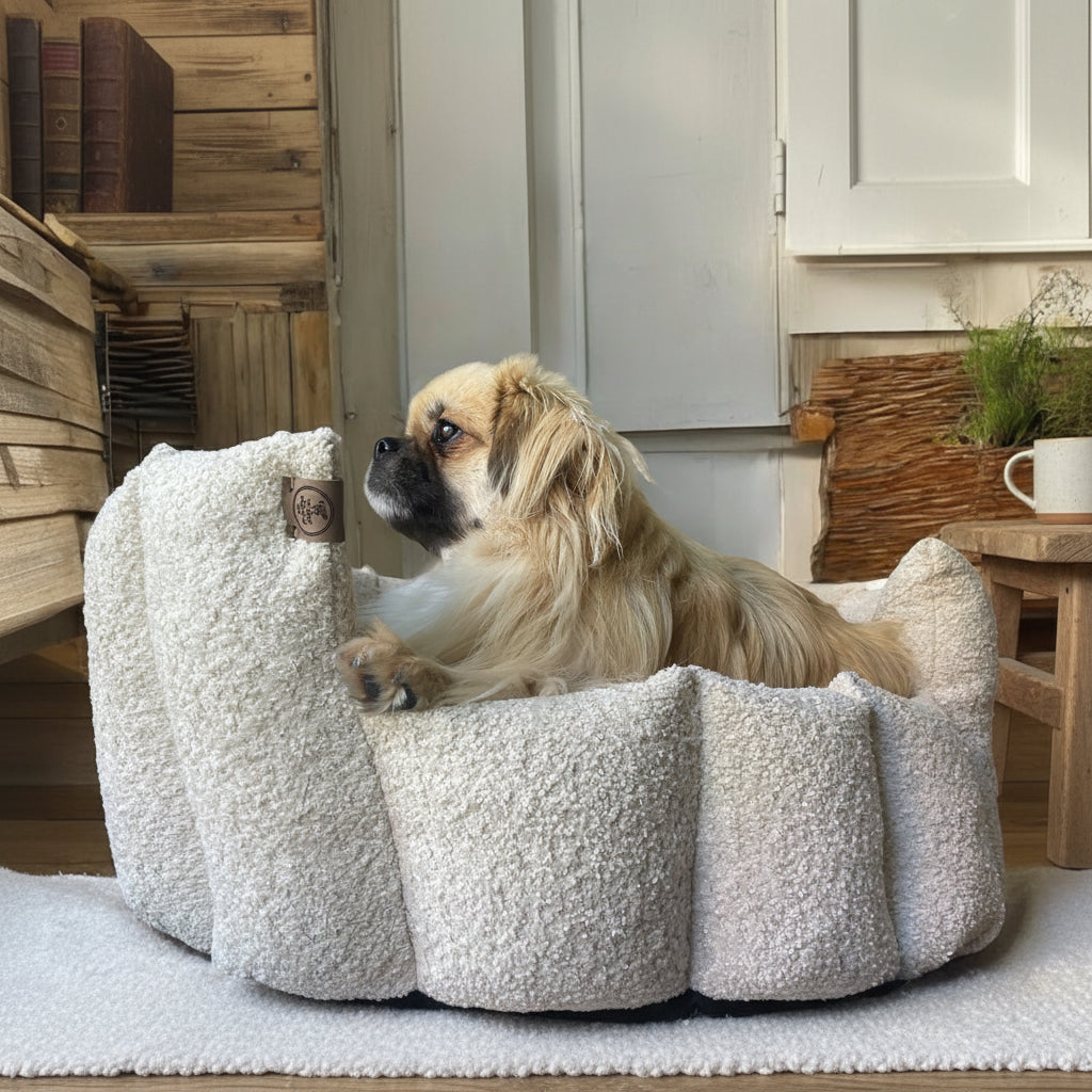 Luxury Handmade Boucle Pocket Sided Dog/cat/pet Bed with removable cushion