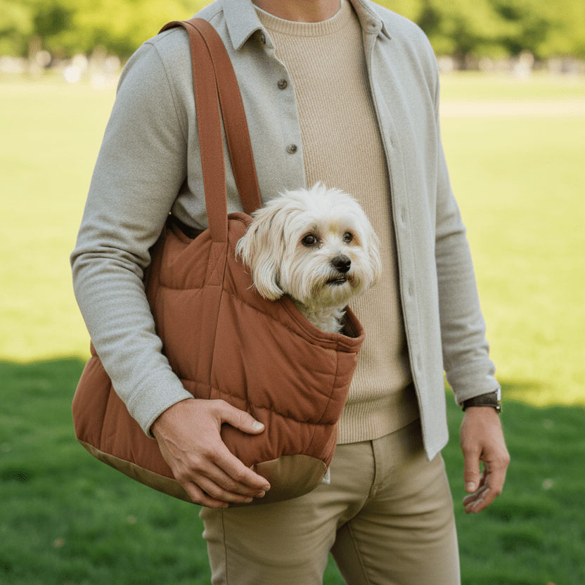 NoblePup Plush Dog Purse Carrier for Small Dogs | Cozy Travel Tote for Under 15 lbs