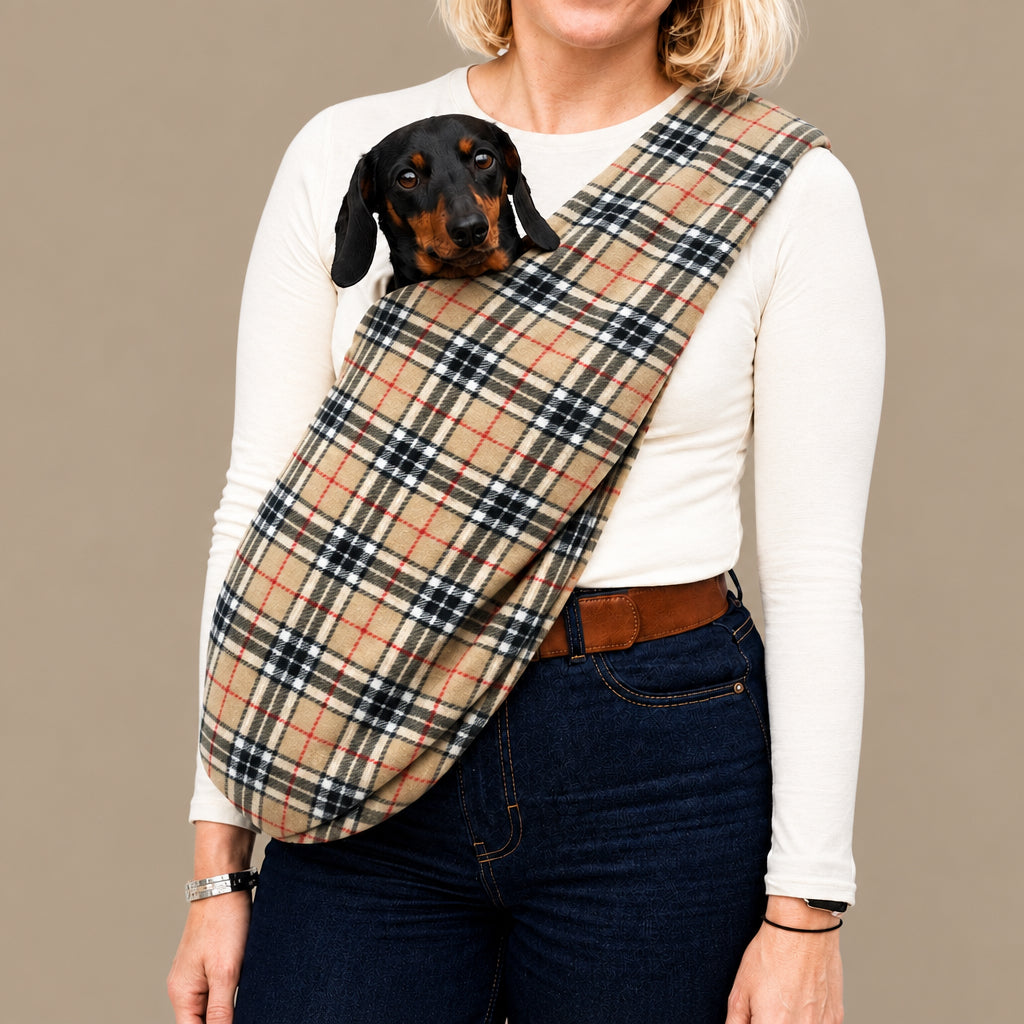 Patterned Polar Fleece Dog Sling - Standard, Petite and Long Strap Sizes