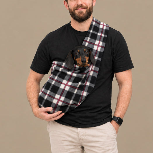 Patterned Polar Fleece Dog Sling - Standard, Petite and Long Strap Sizes