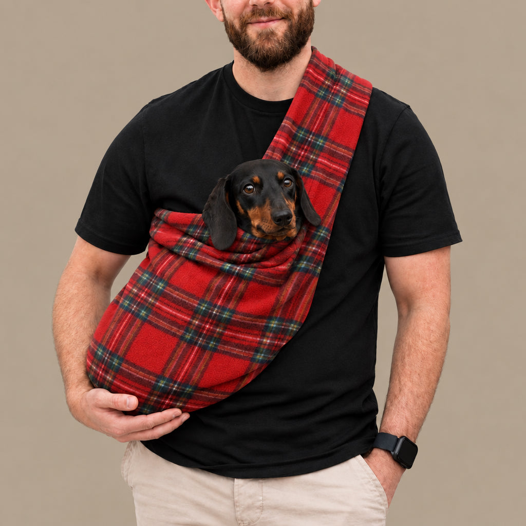 Patterned Polar Fleece Dog Sling - Standard, Petite and Long Strap Sizes