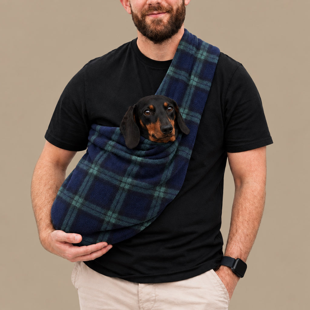 Patterned Polar Fleece Dog Sling - Standard, Petite and Long Strap Sizes