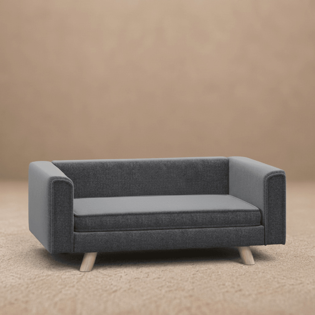 PawHut Elevated Dog Sofa Bed - Medium/Small Dogs, Grey - Comfy & Stylish