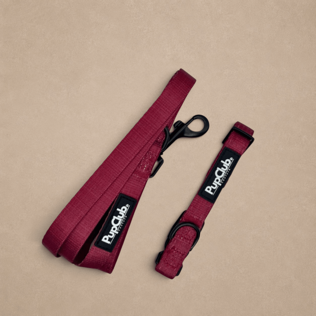 Puppy Collar & Lead Set - Berry Red
