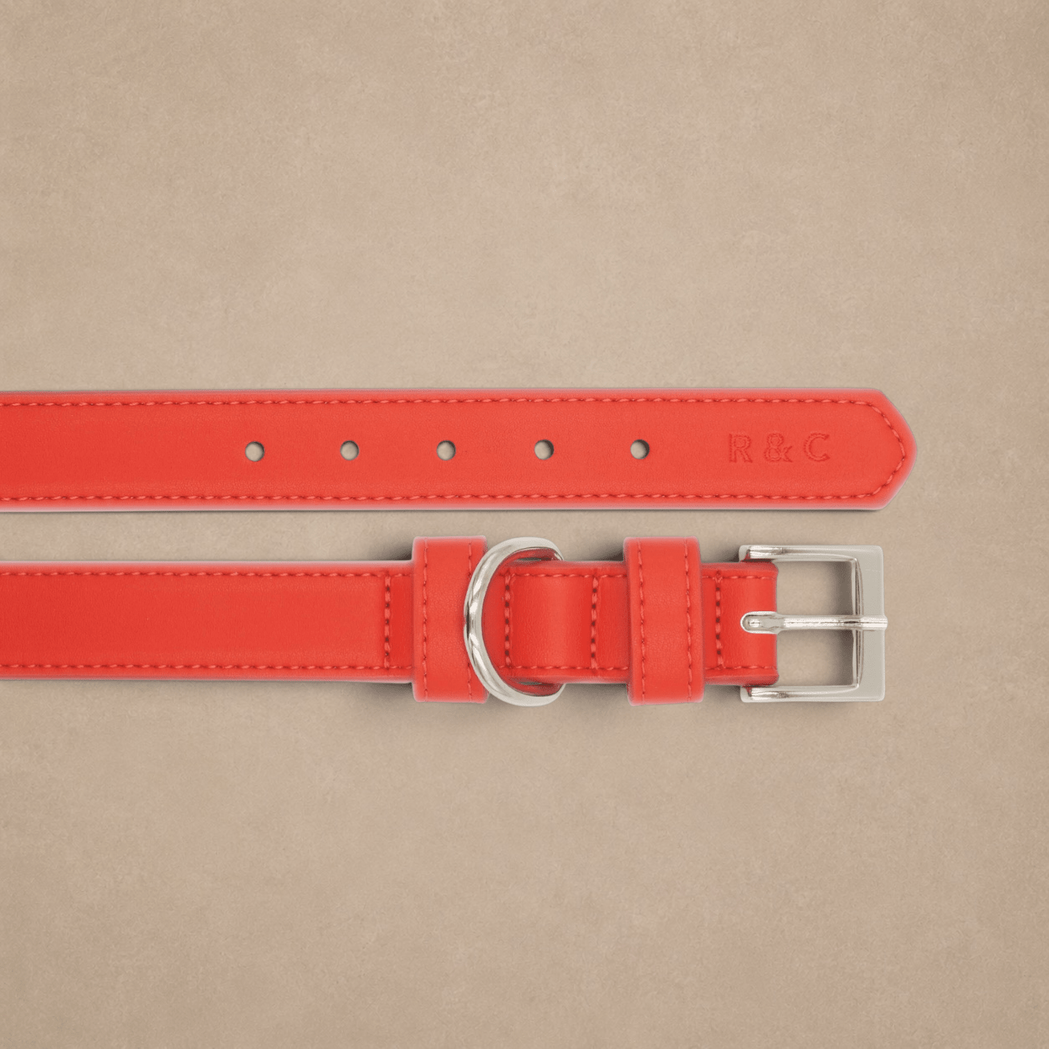 Red Leather Dog Collar
