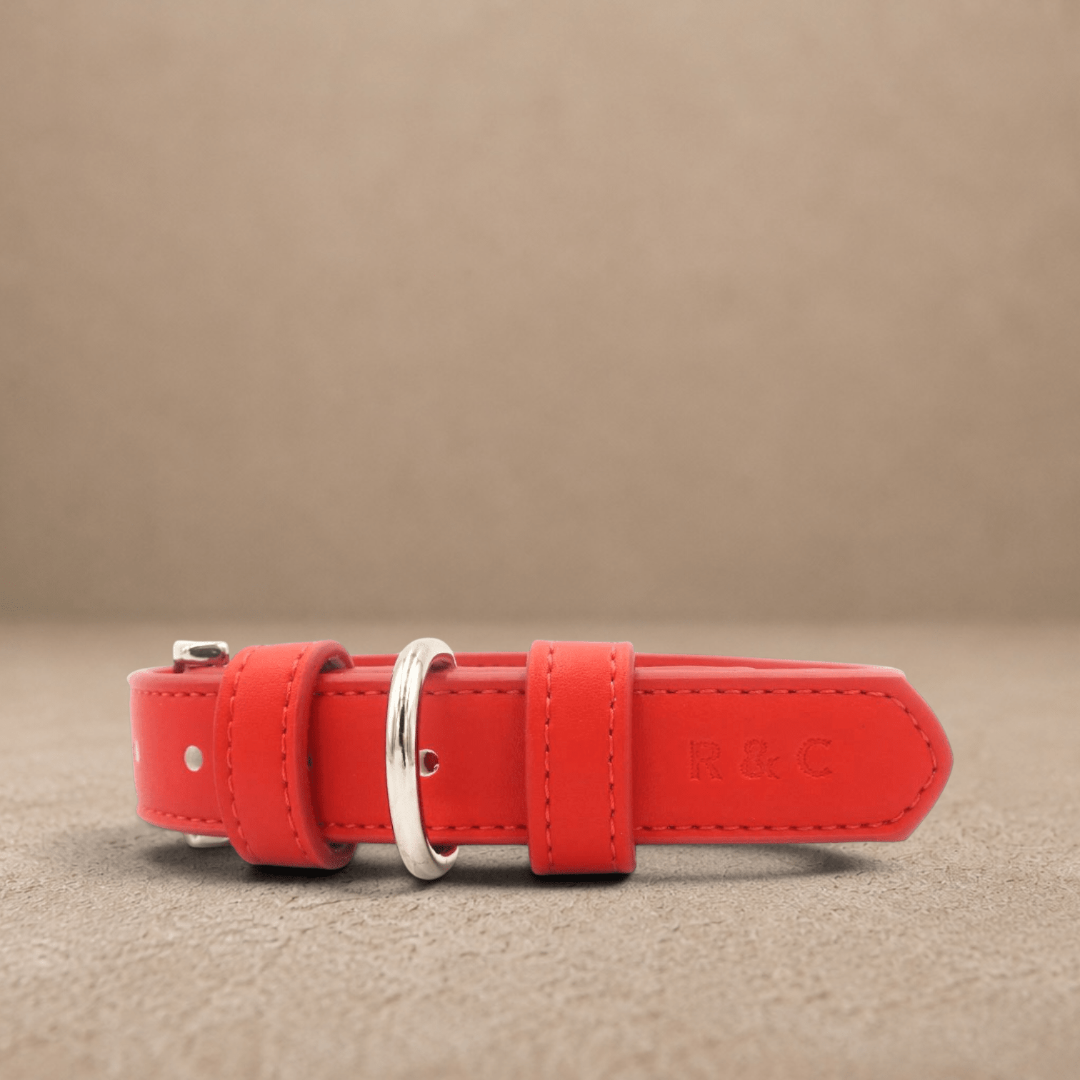 Red Leather Dog Collar