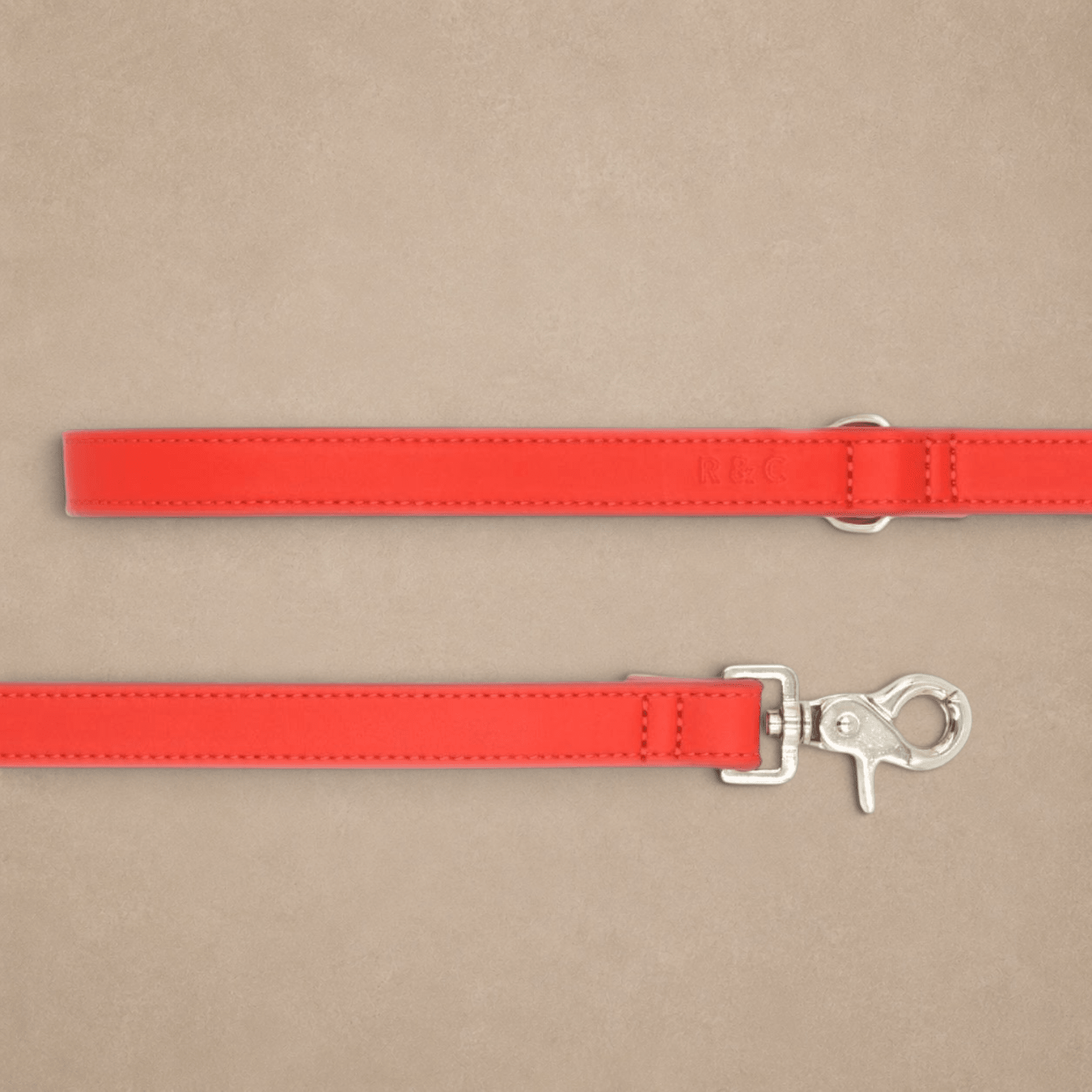 Red Leather Dog Lead