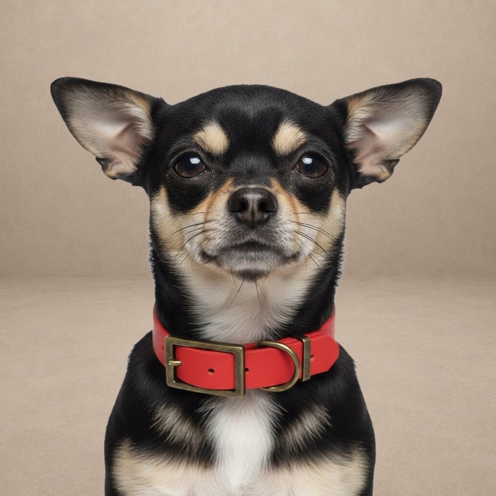 Red Waterproof Biothane Buckle Dog Collar
