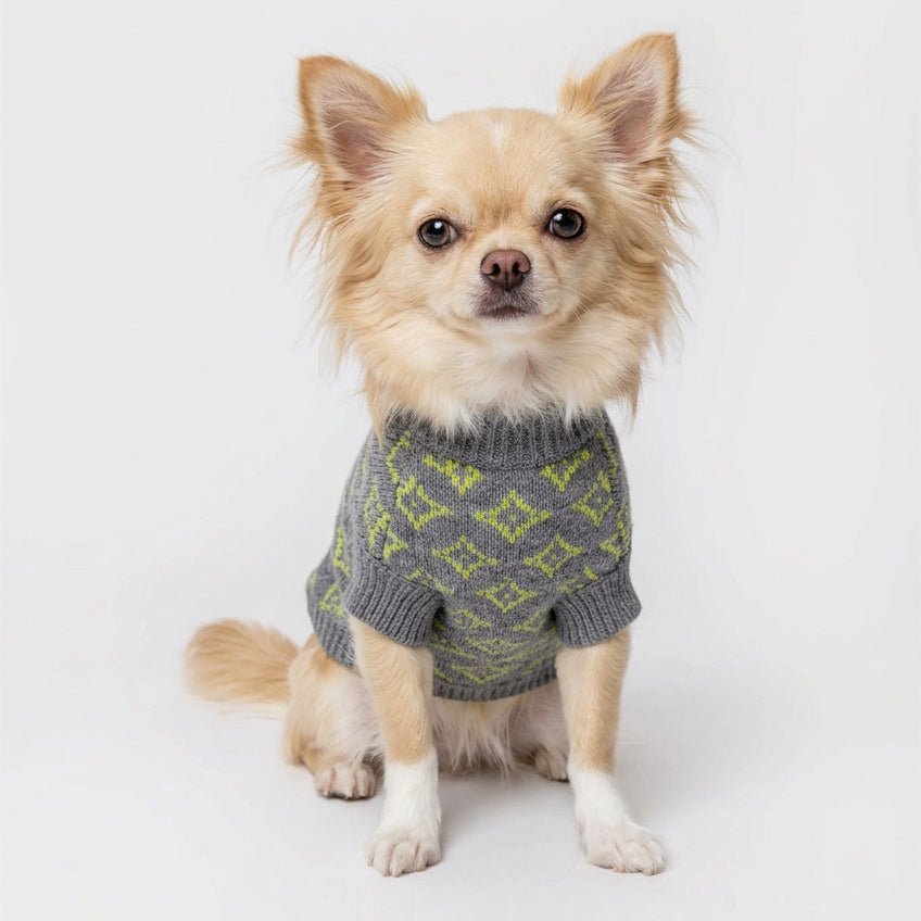 Rhombic Jacquard Short Sleeveless Jumper