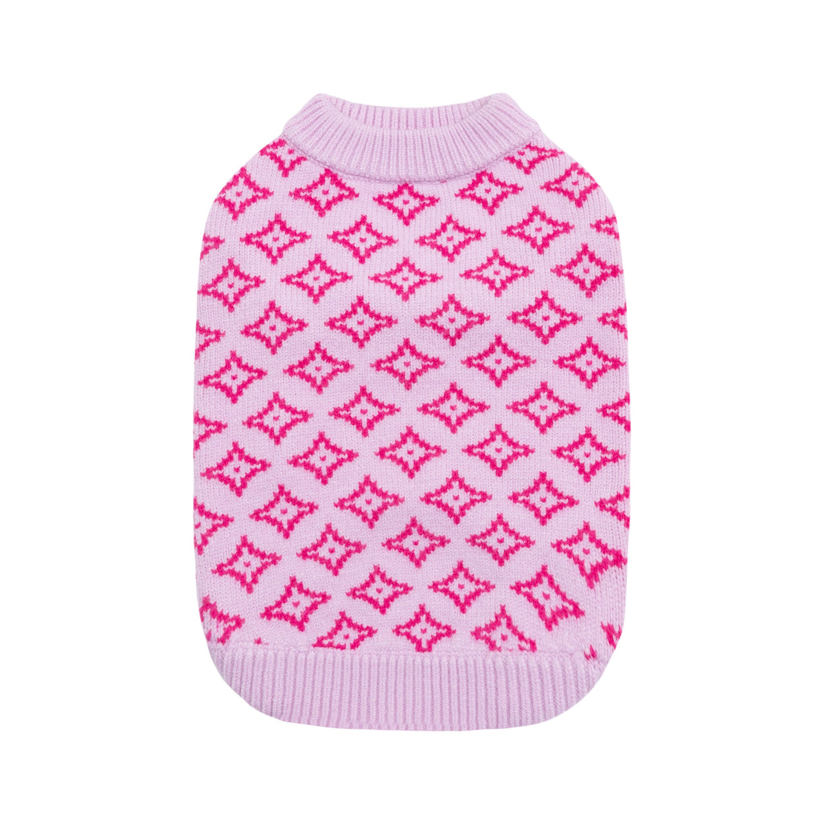 Rhombic Jacquard Short Sleeveless Jumper