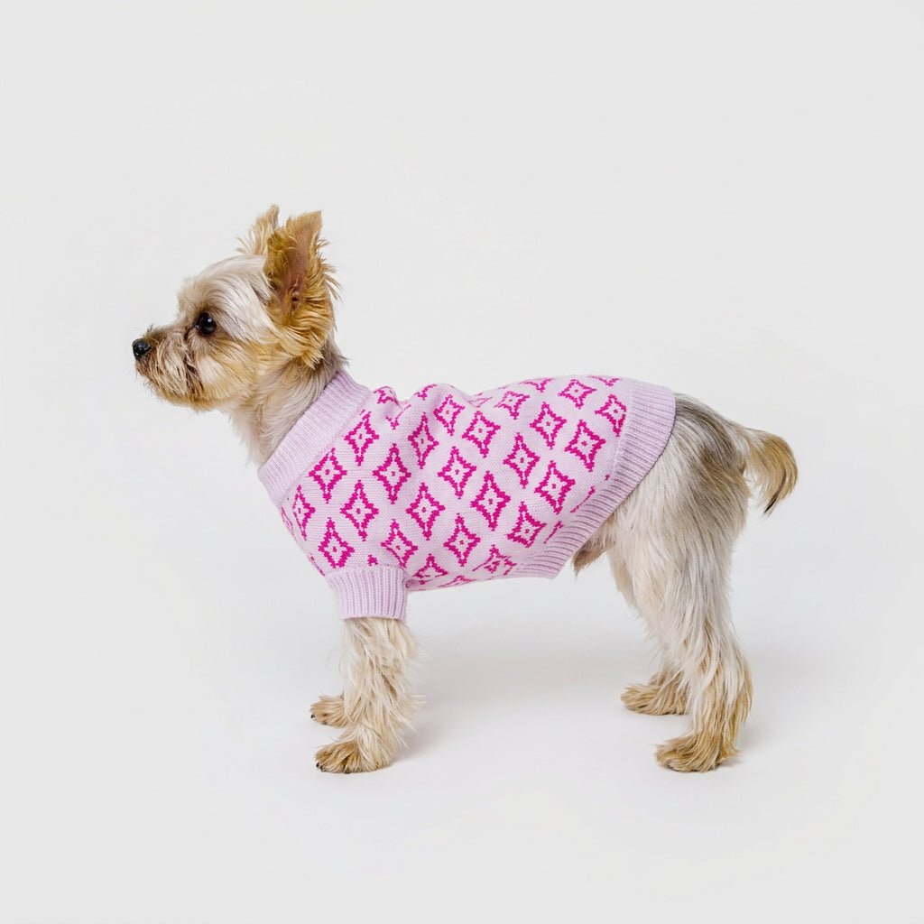 Rhombic Jacquard Short Sleeveless Jumper