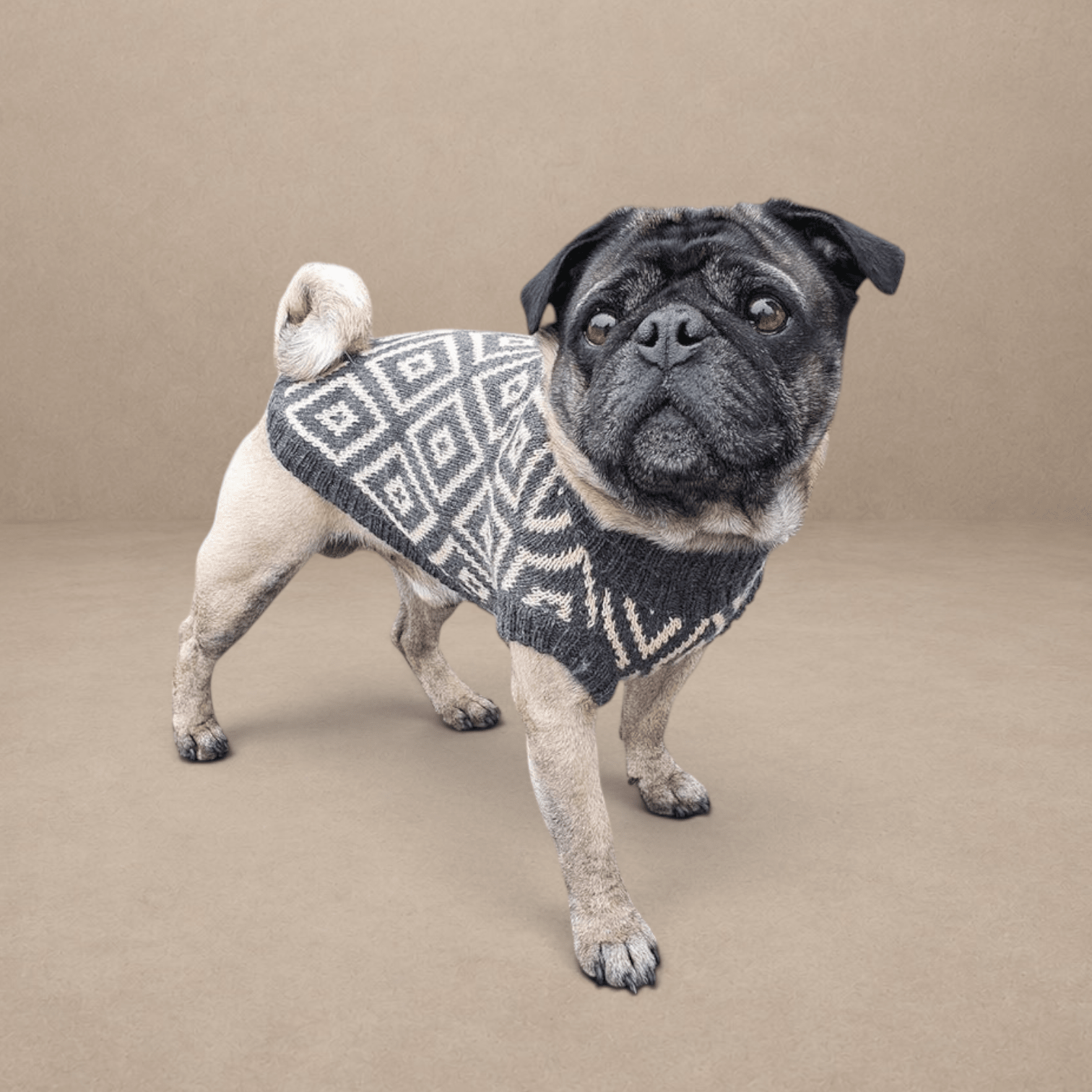 "Rhombus" Handmade Alpaca Wool Dog Jumper