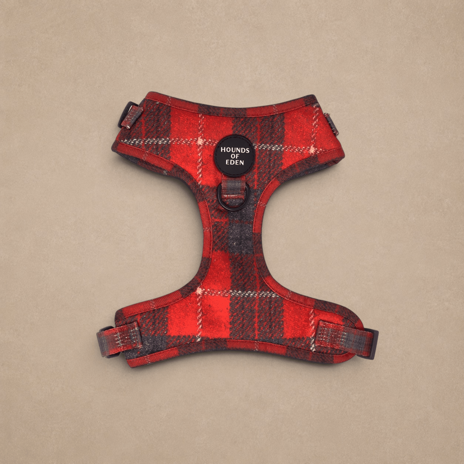 'Sammi' - Red & Grey Check Dog Harness